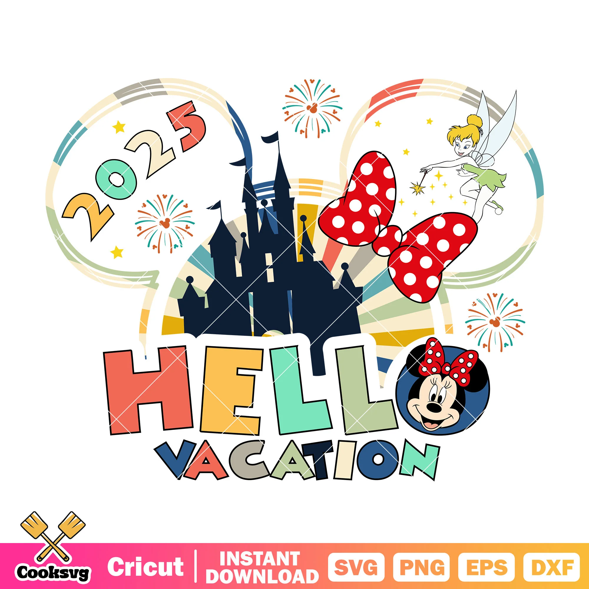 Minnie mouse hello vacation 2025 png, disney vacations 2025 png