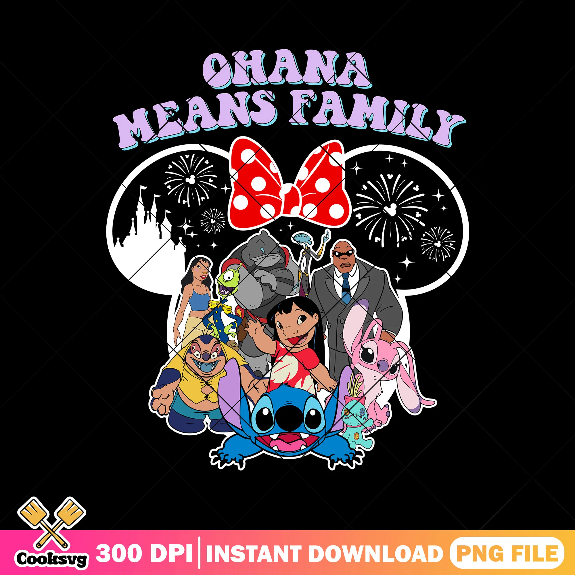 Minnie stitch ohana mean family png, stitch and lilo png, stitch ohana png