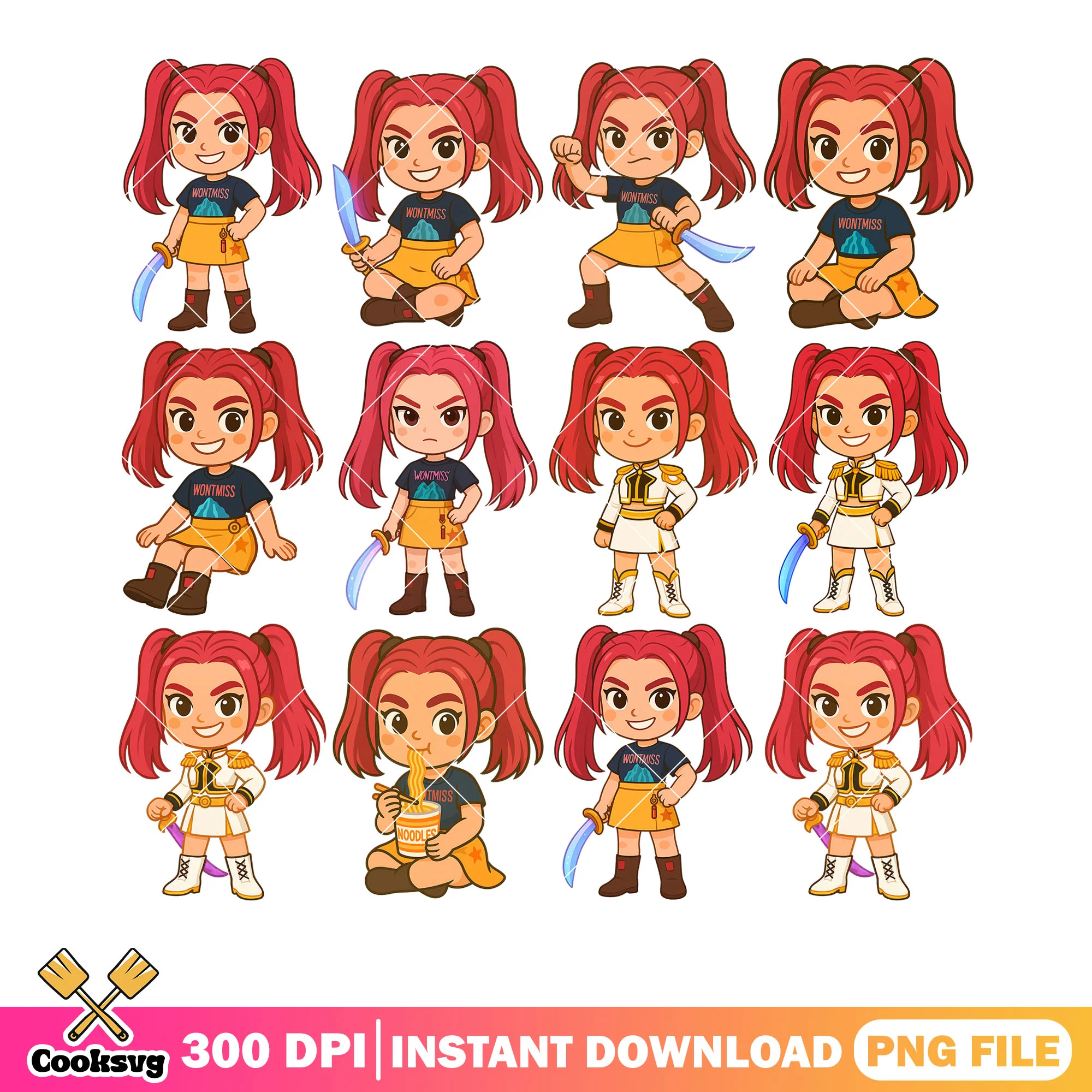 Mira pose png bundle, mira huntrix png, kpop demon hunters png