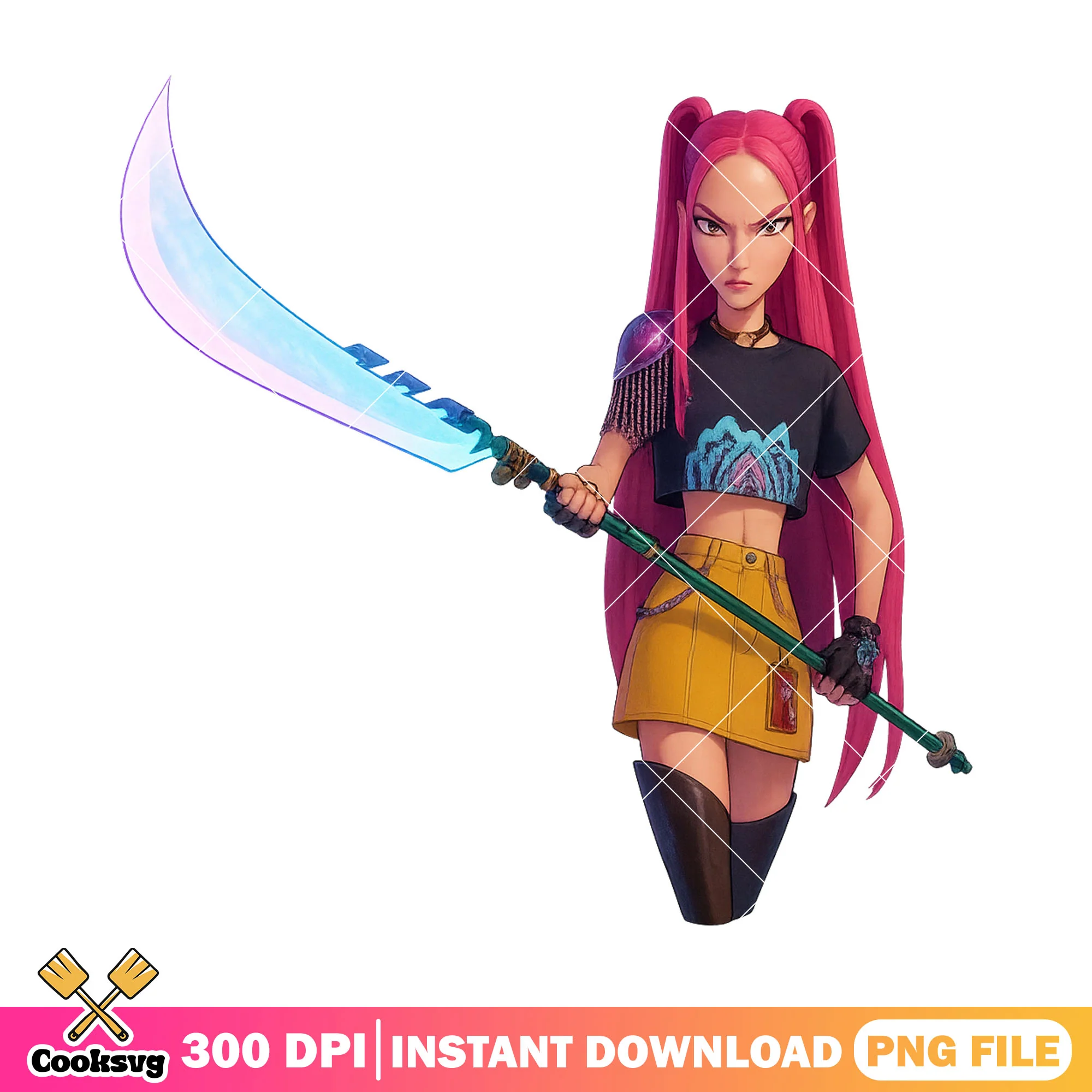 Mira with weapon png, mira huntrix png, kpop demon hunters png