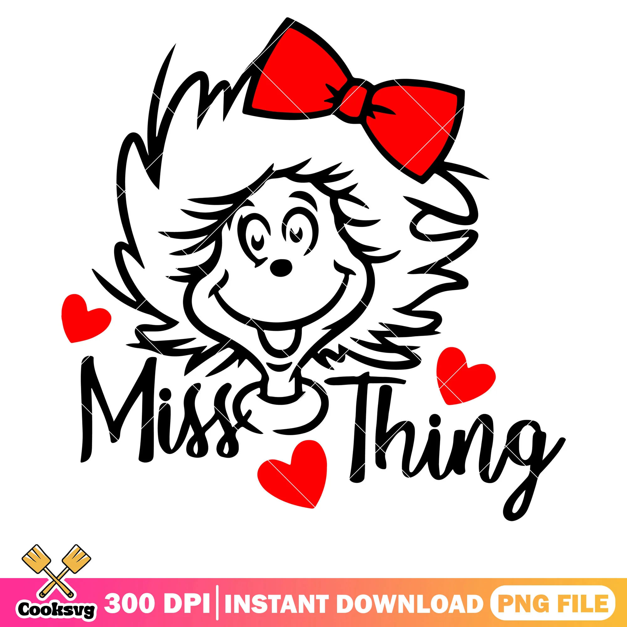 Miss thing dr seuss silhouette png, little miss thing png