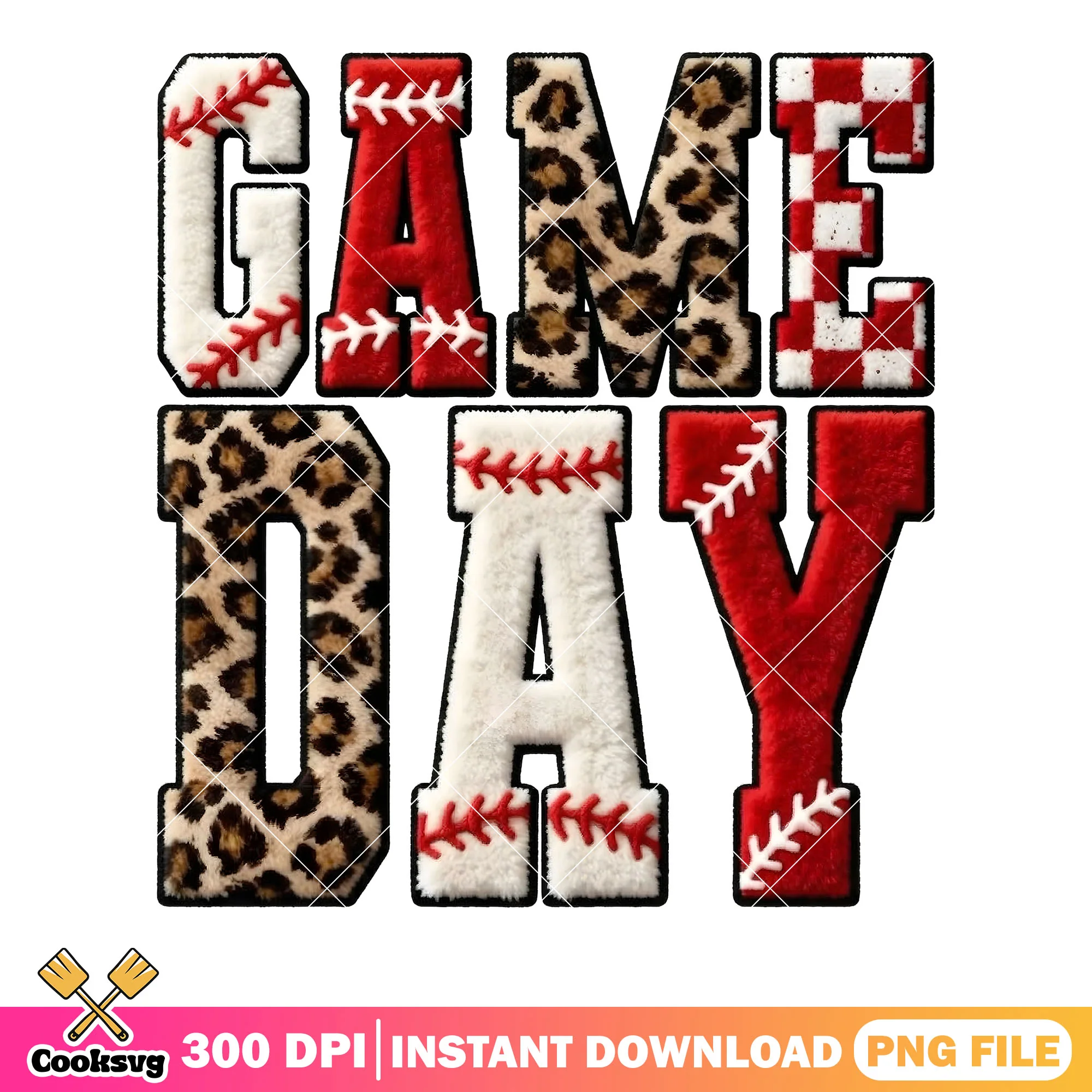 Mlb games poster leopard png, baseball vibes png, game day png