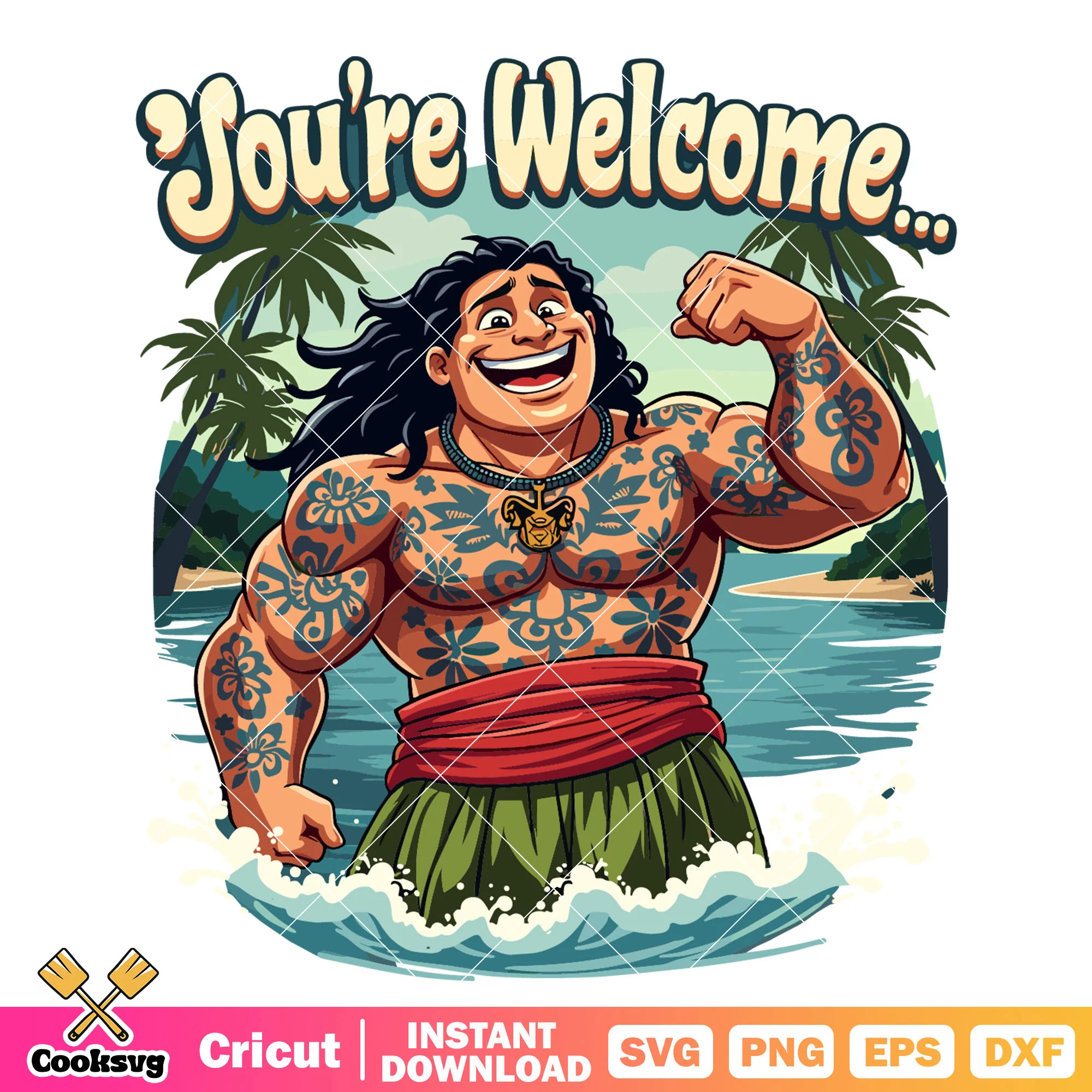 Moana maui you are welcome svg, maui from moana svg, disney moana svg