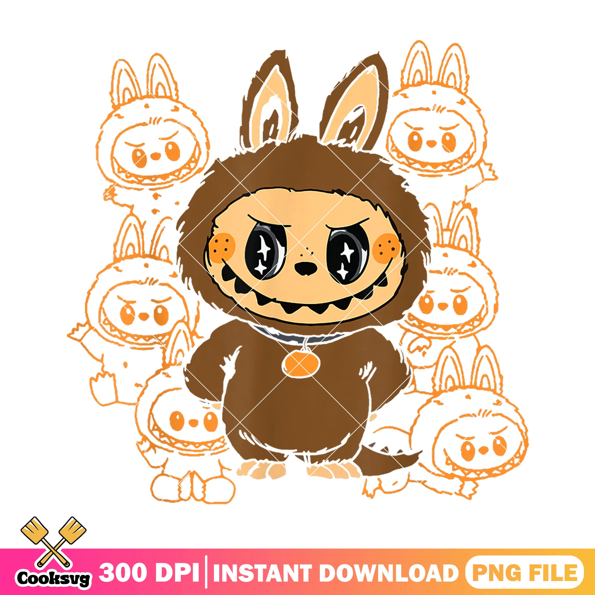 Monster labubu super cute png, cute labubu png, labubu pop mart png