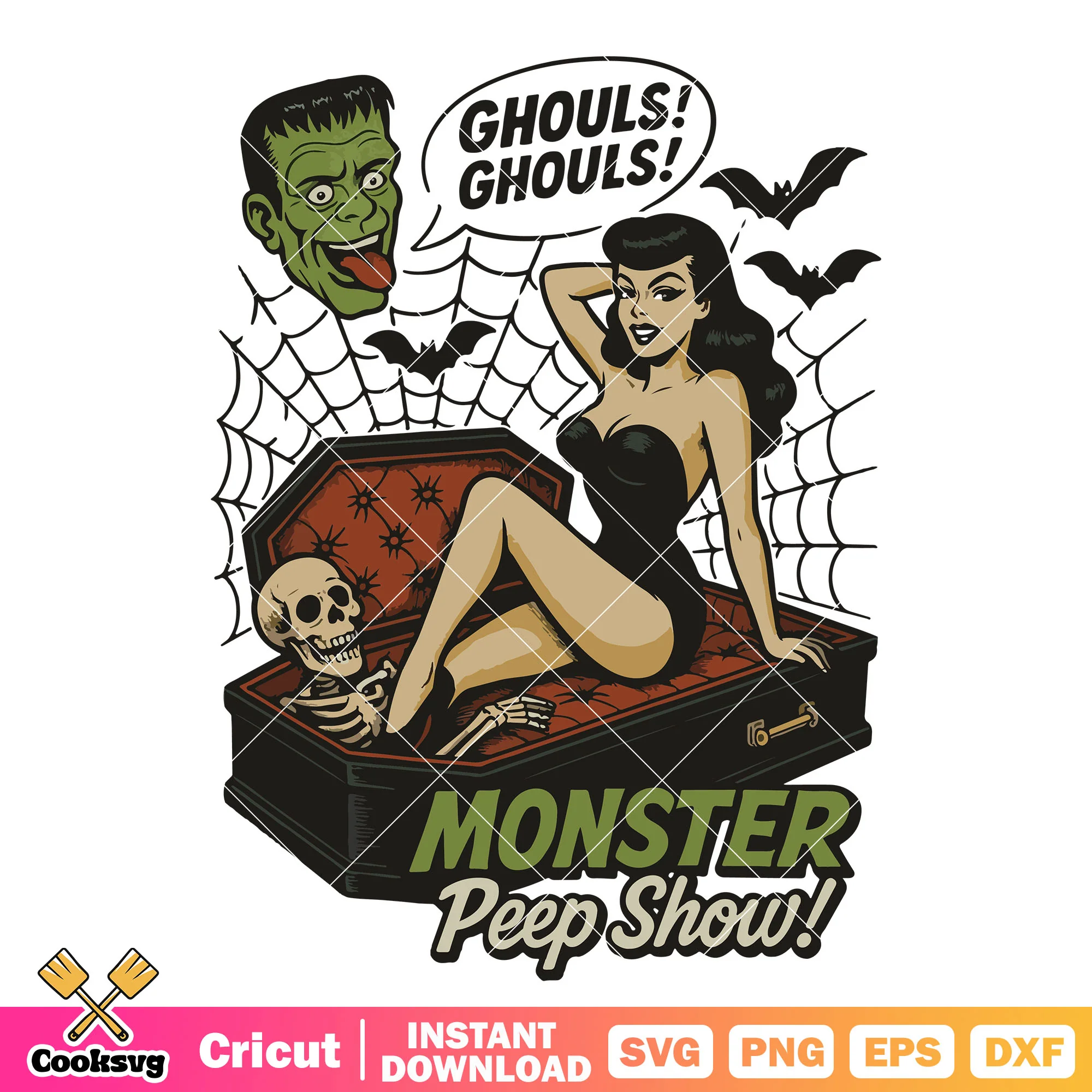 Monster peep show svg, halloween monster svg, monster show svg