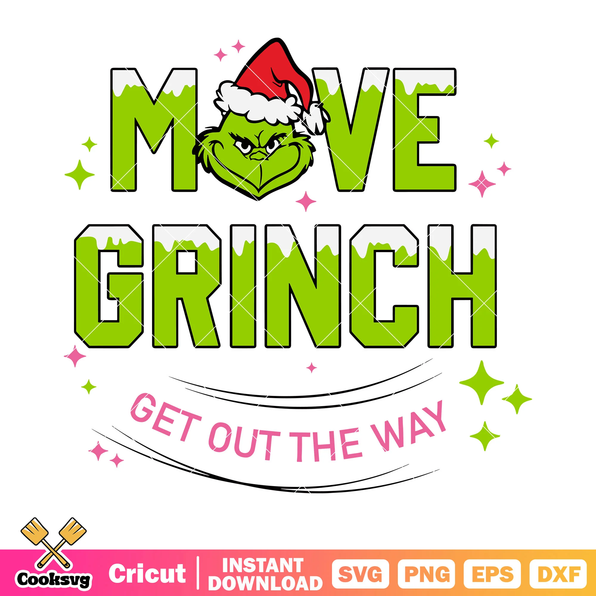 Move grinch get out the way svg, santa claus hat svg, starry night svg