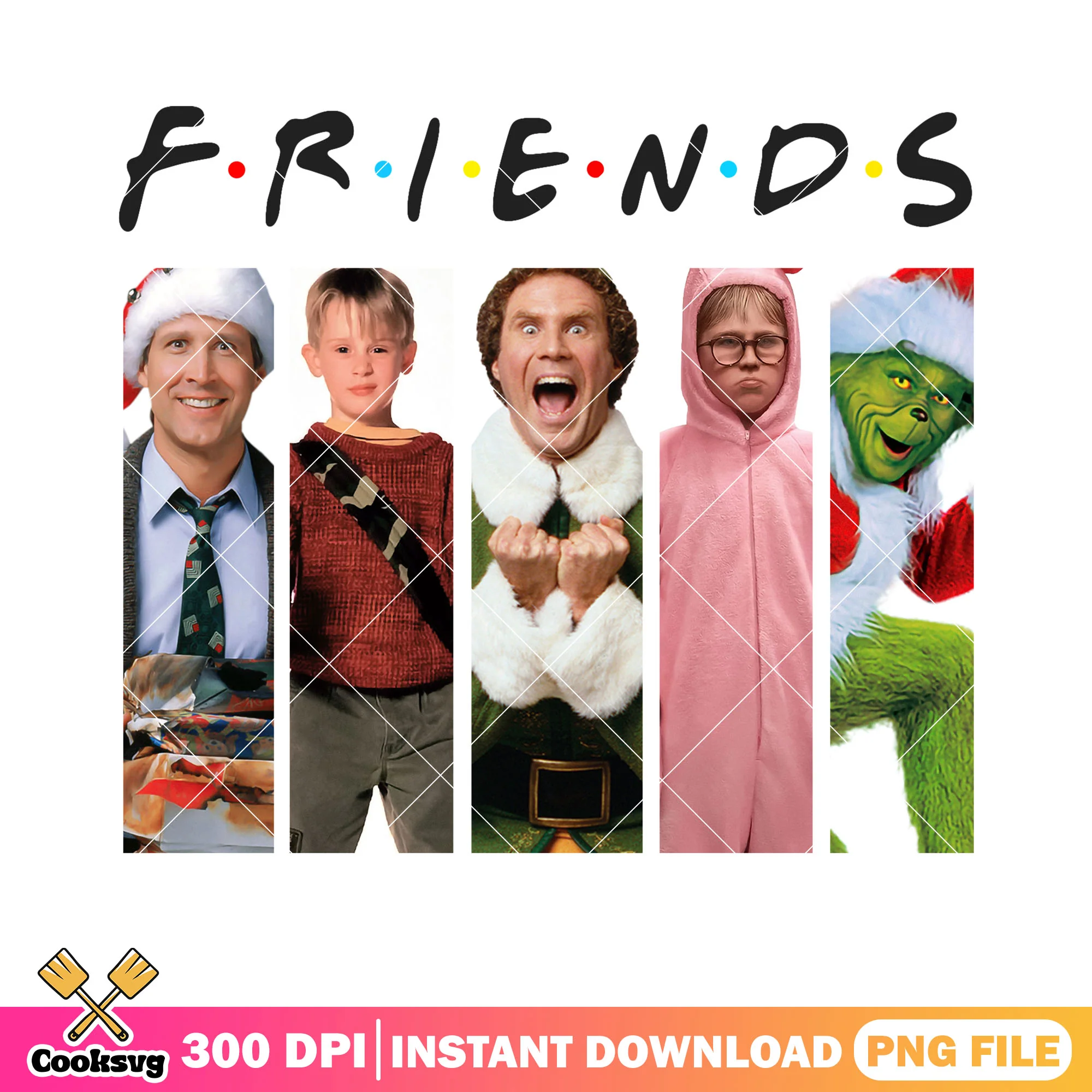 Movie characters vertical png, friends funny png, poster funny png