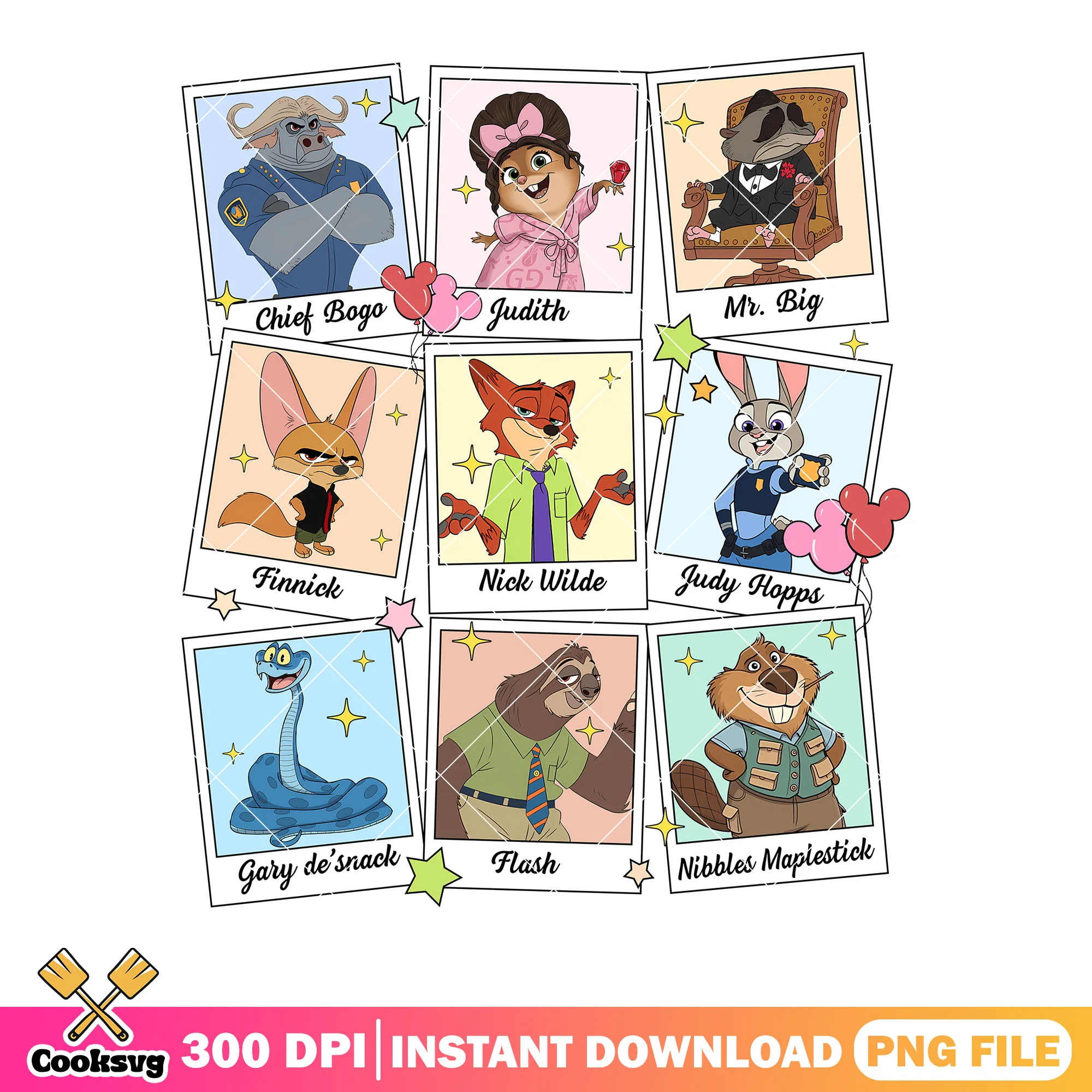Mr big and judith zootopia png, nick zootopia png, flash zootopia png