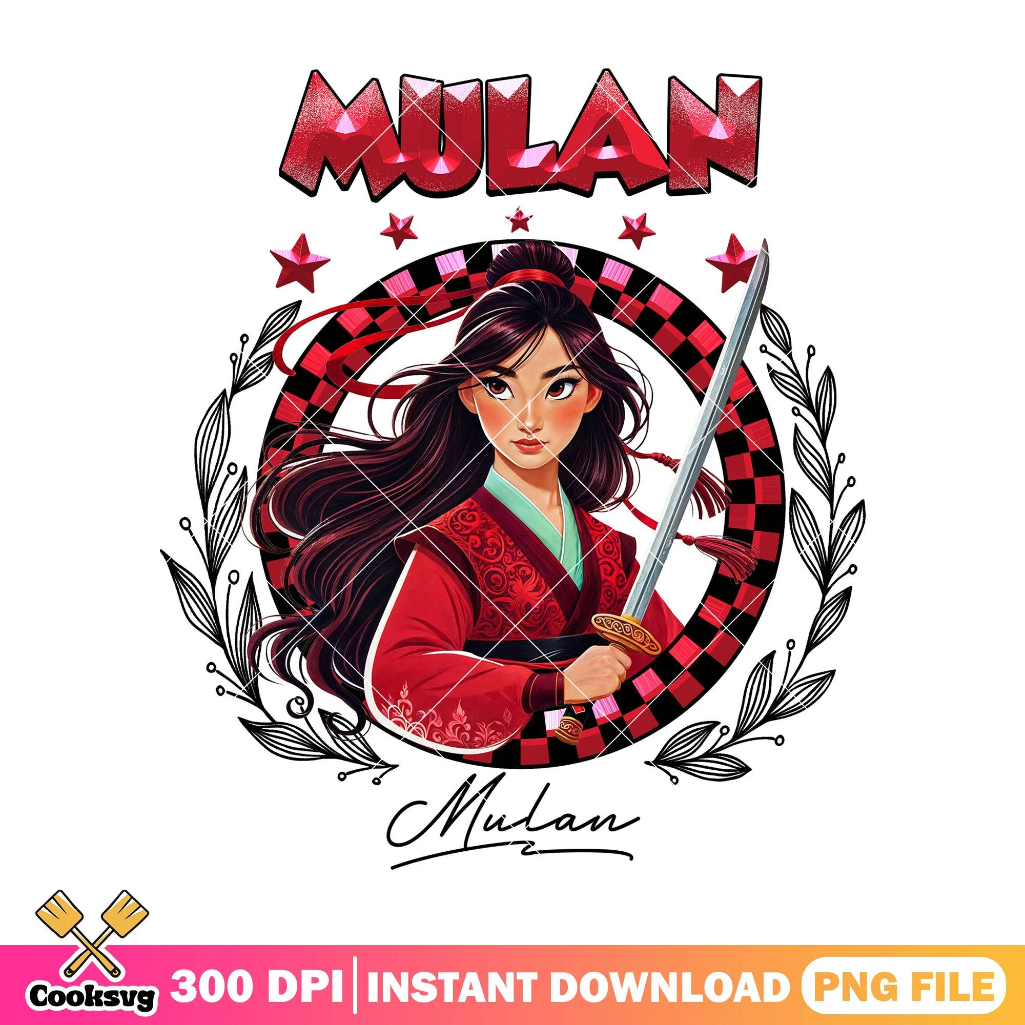 Mulan signature png, disney mulan png, disney princess png