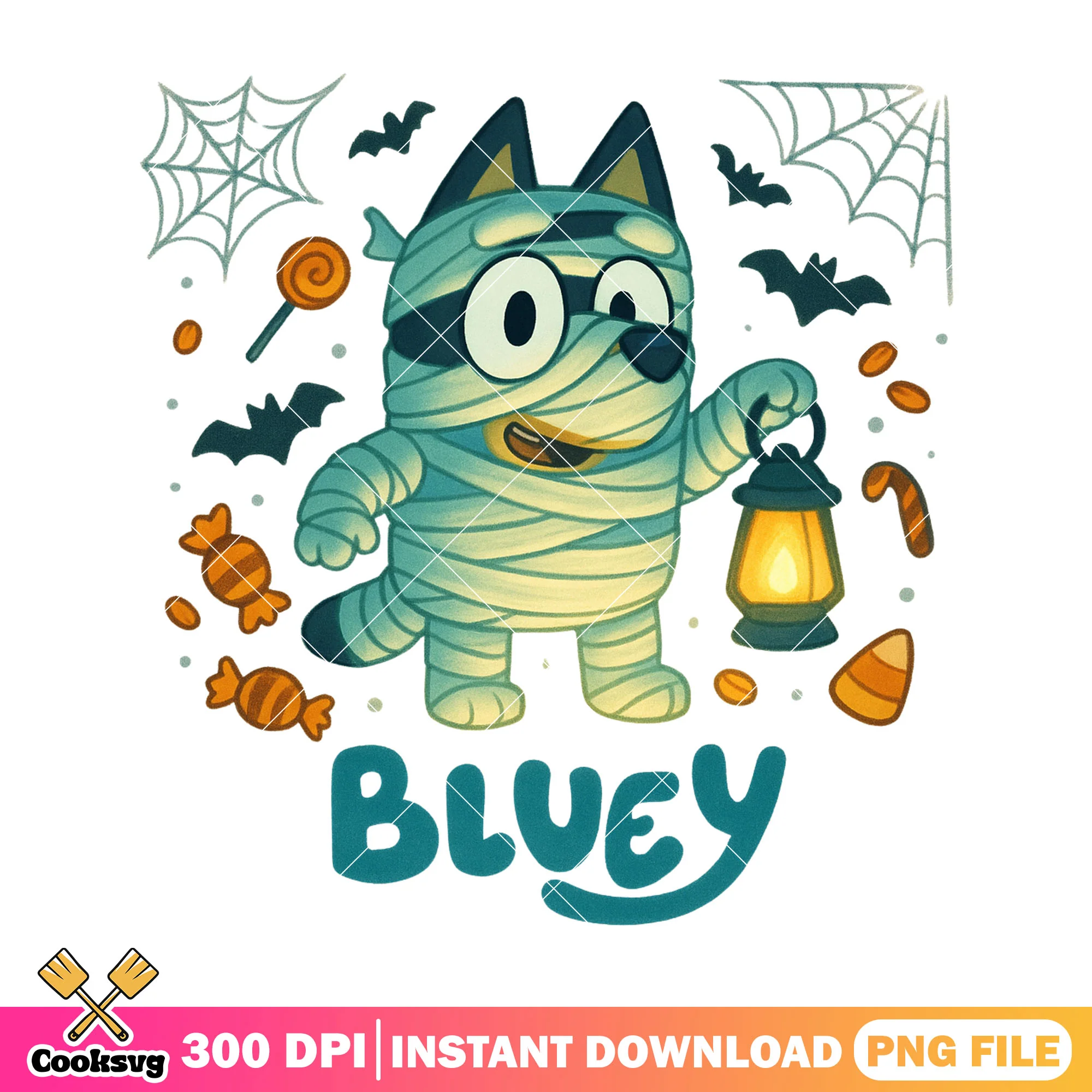 Mummy bluey halloween horror nights png, bluey halloween png