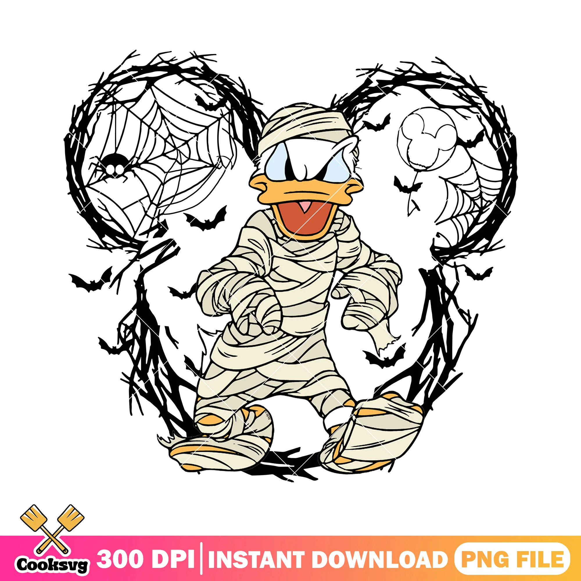 Mummy donald duck png, halloween art png, donald disney png