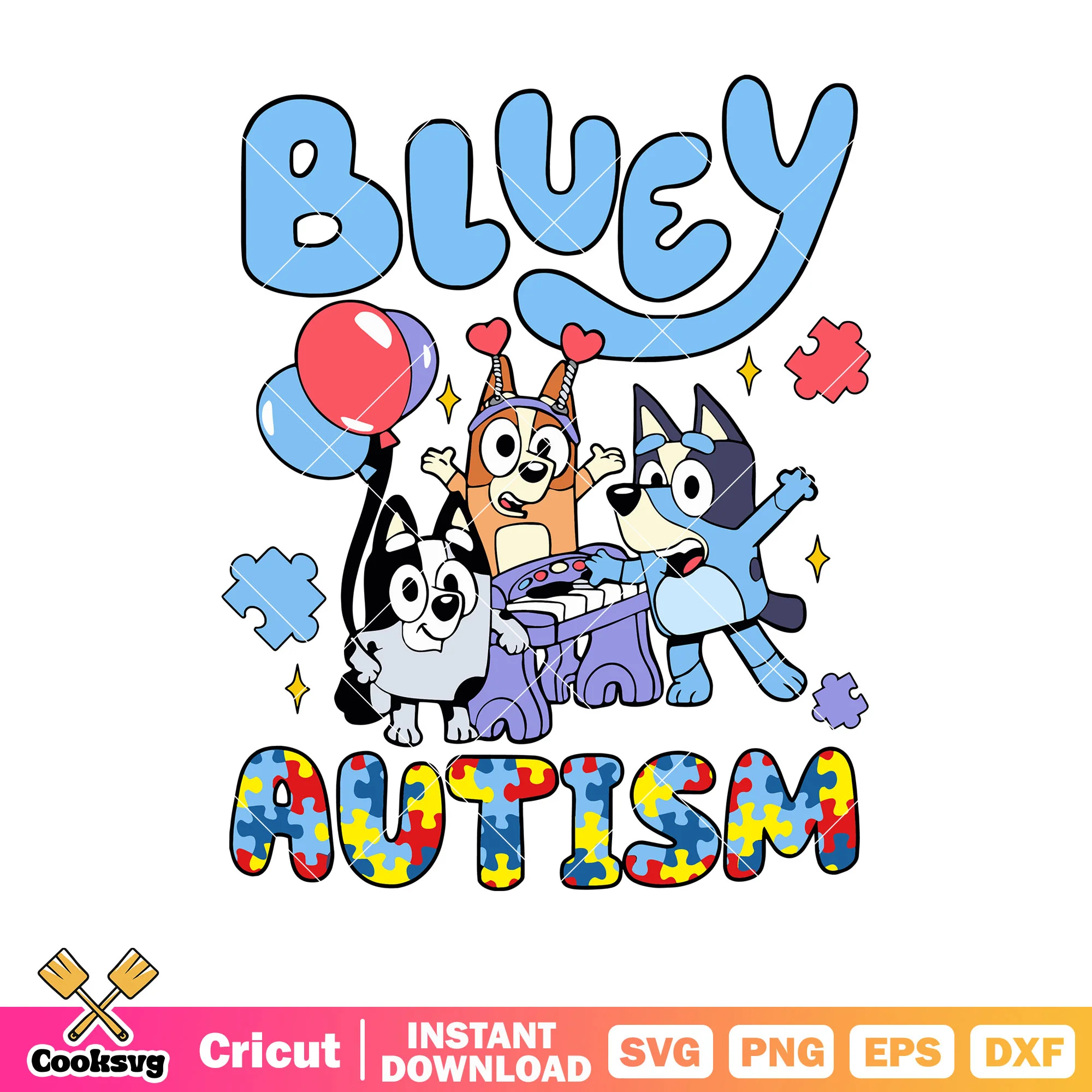 Music bluey autism svg, bluey friends svg, bluey music svg, bluey party svg