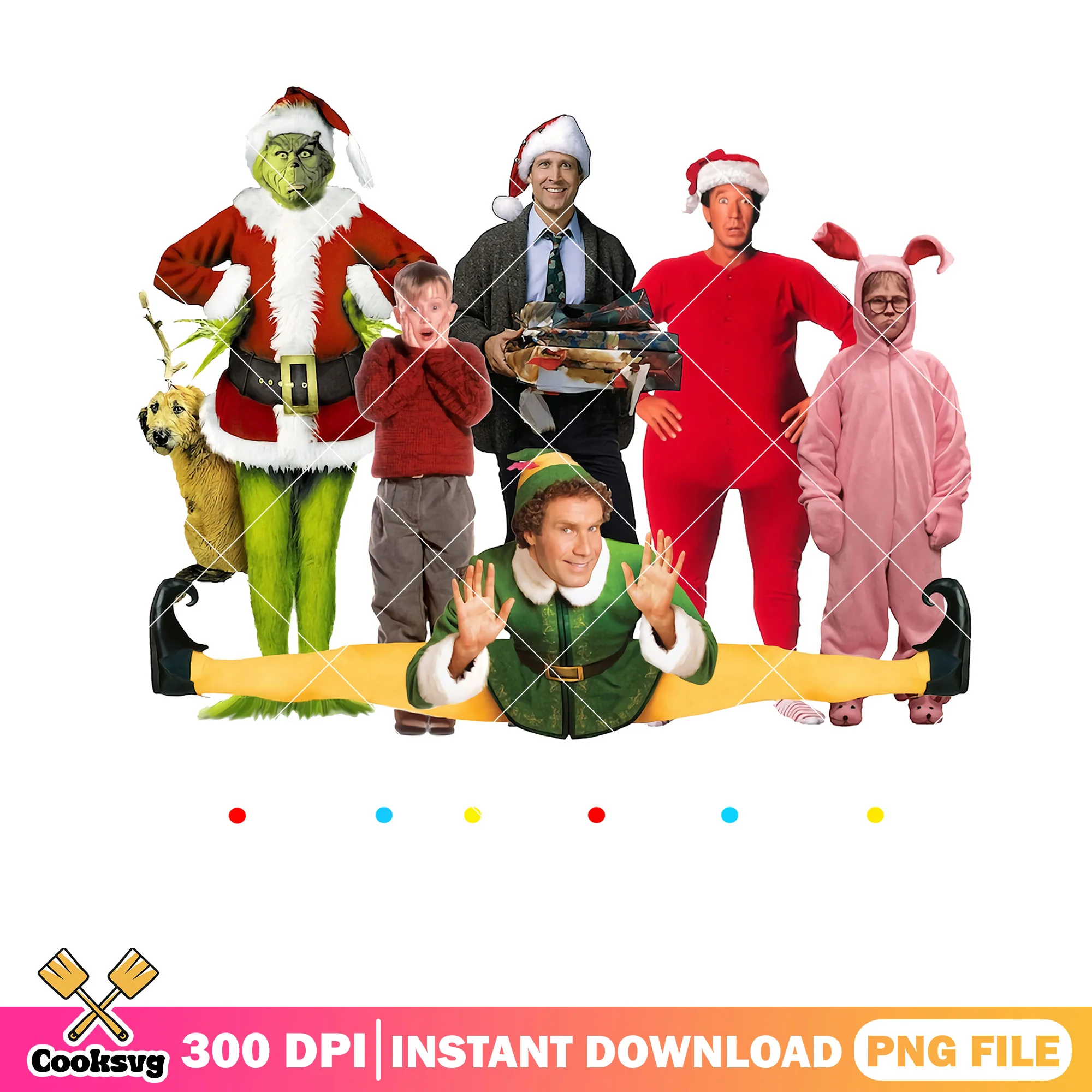 My famous friends on tv png, friends tv show png, christmas cards png