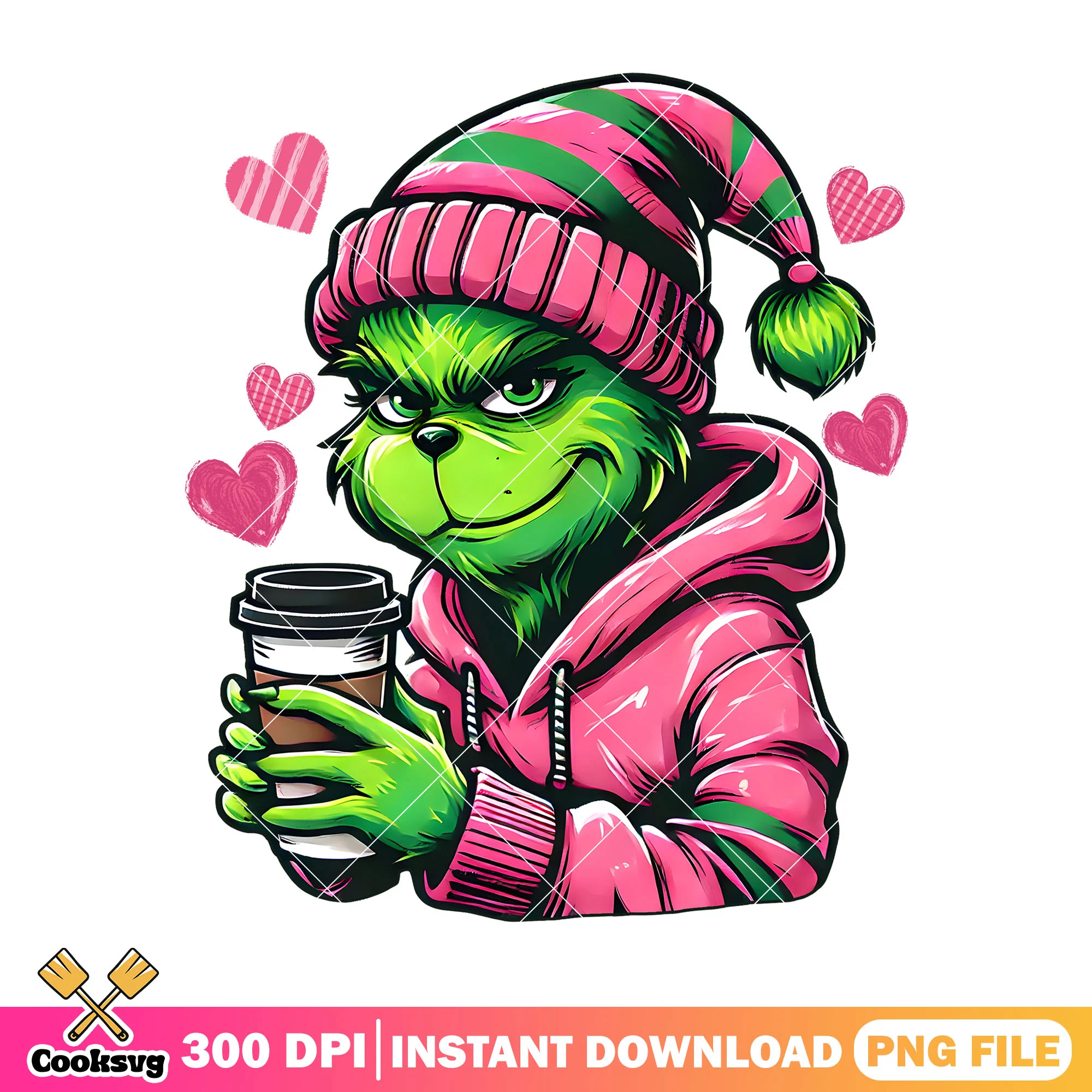 My grinch era style png, grinch custome png, christmas movie png