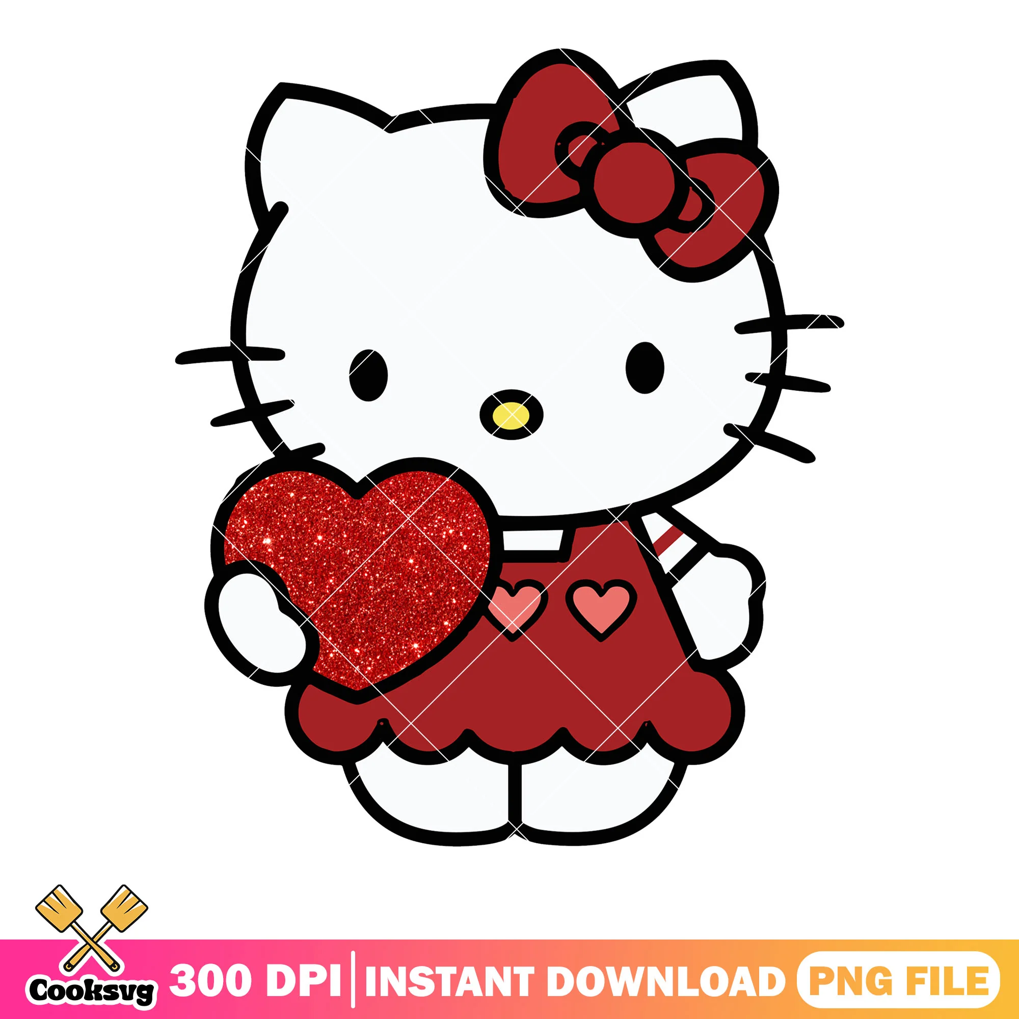 My hello kitty valentine png, valentine poster png, valentine heart png