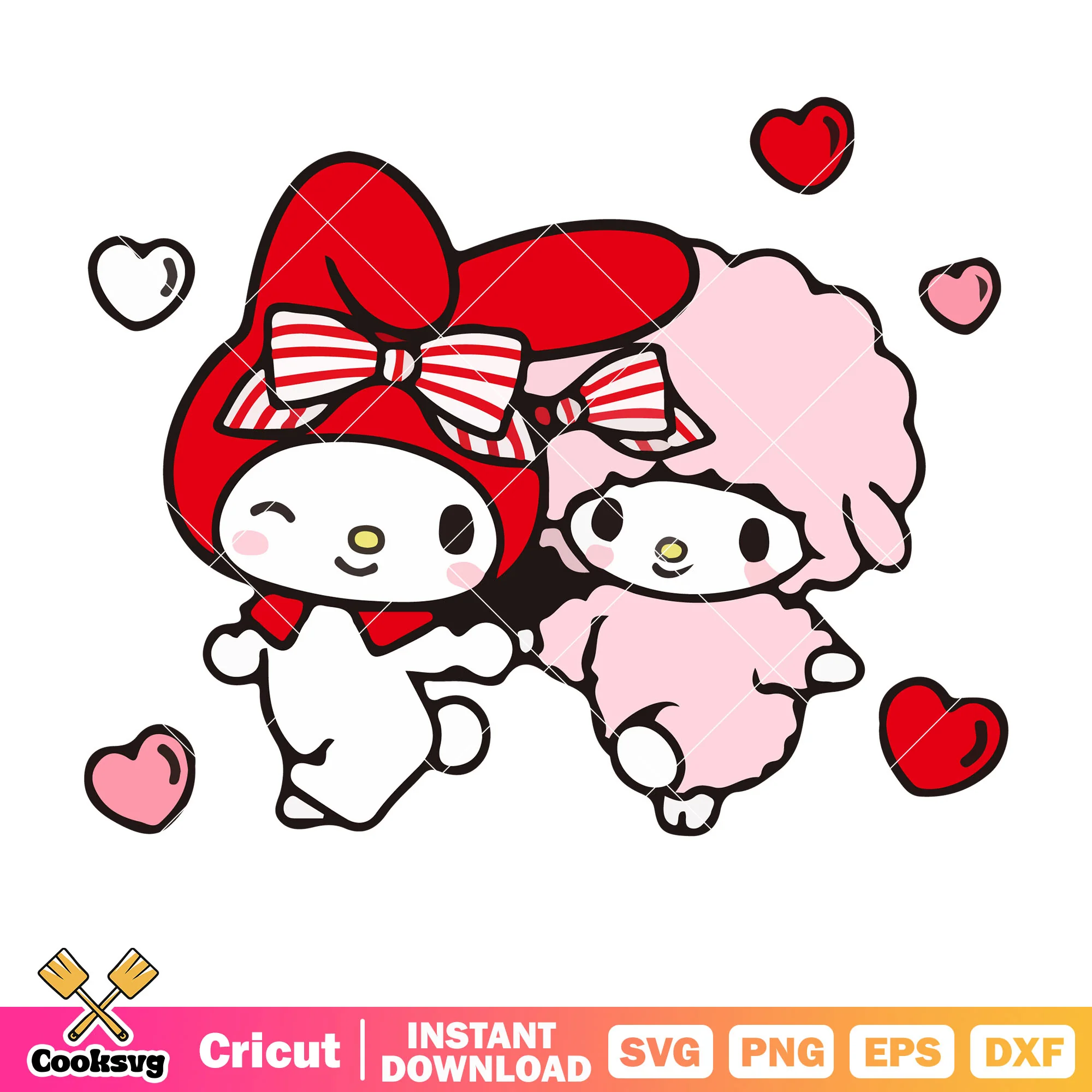 My Melody and my sweet piano svg, hello kitty svg, sanrio svg
