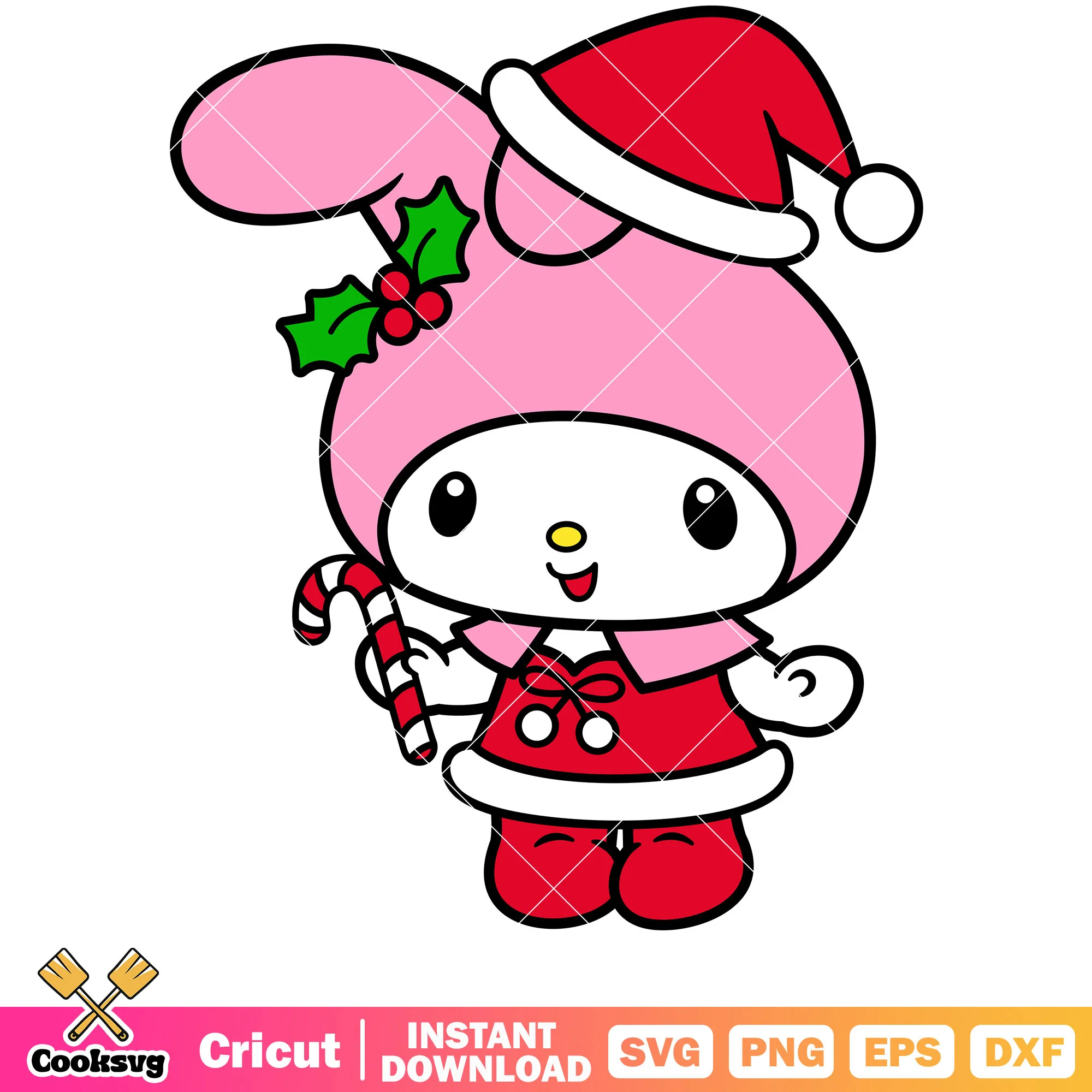 My melody christmas svg, hello kitty christmas svg, sanrio cartoon svg