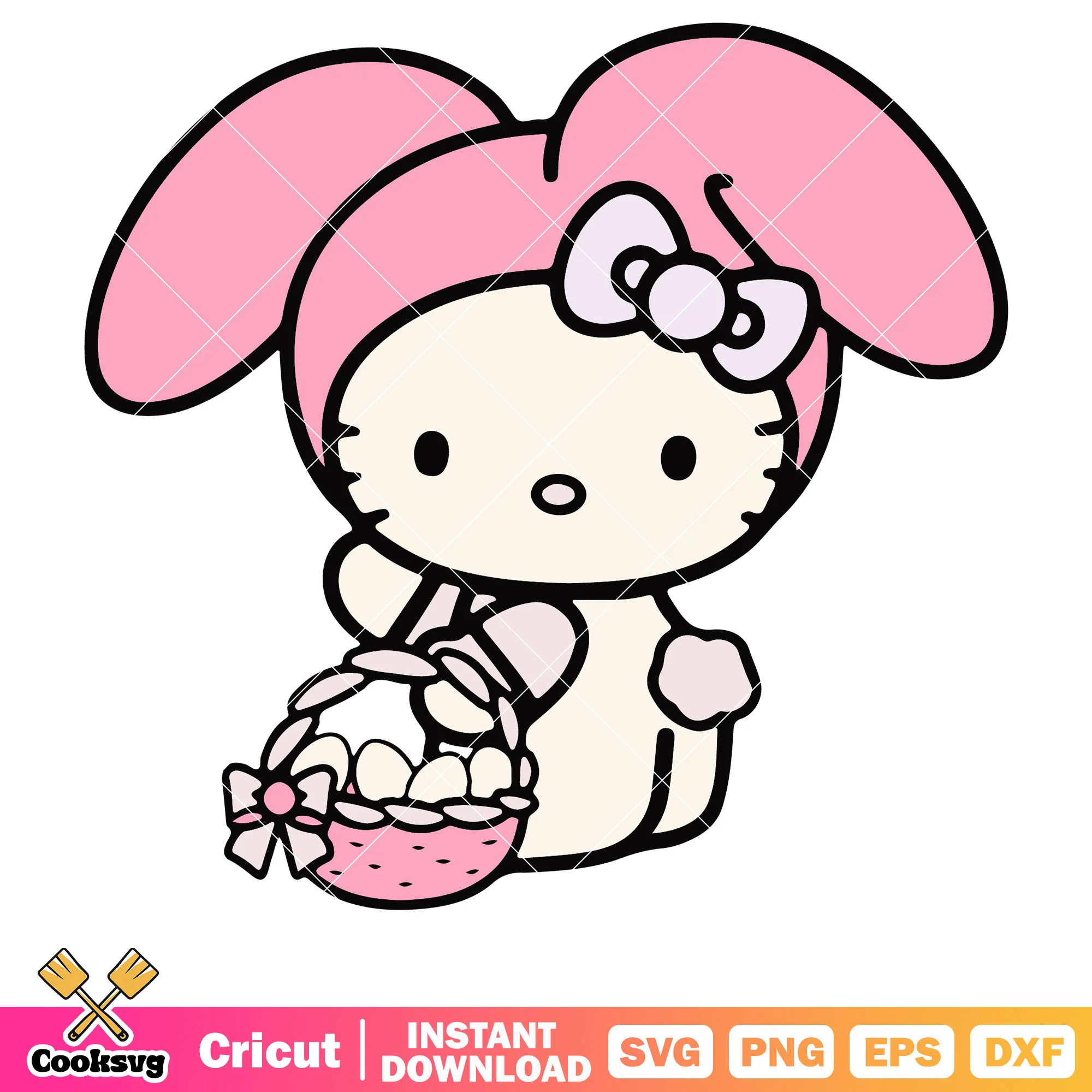 My melody eaters design svg, my melody svg, easter day svg