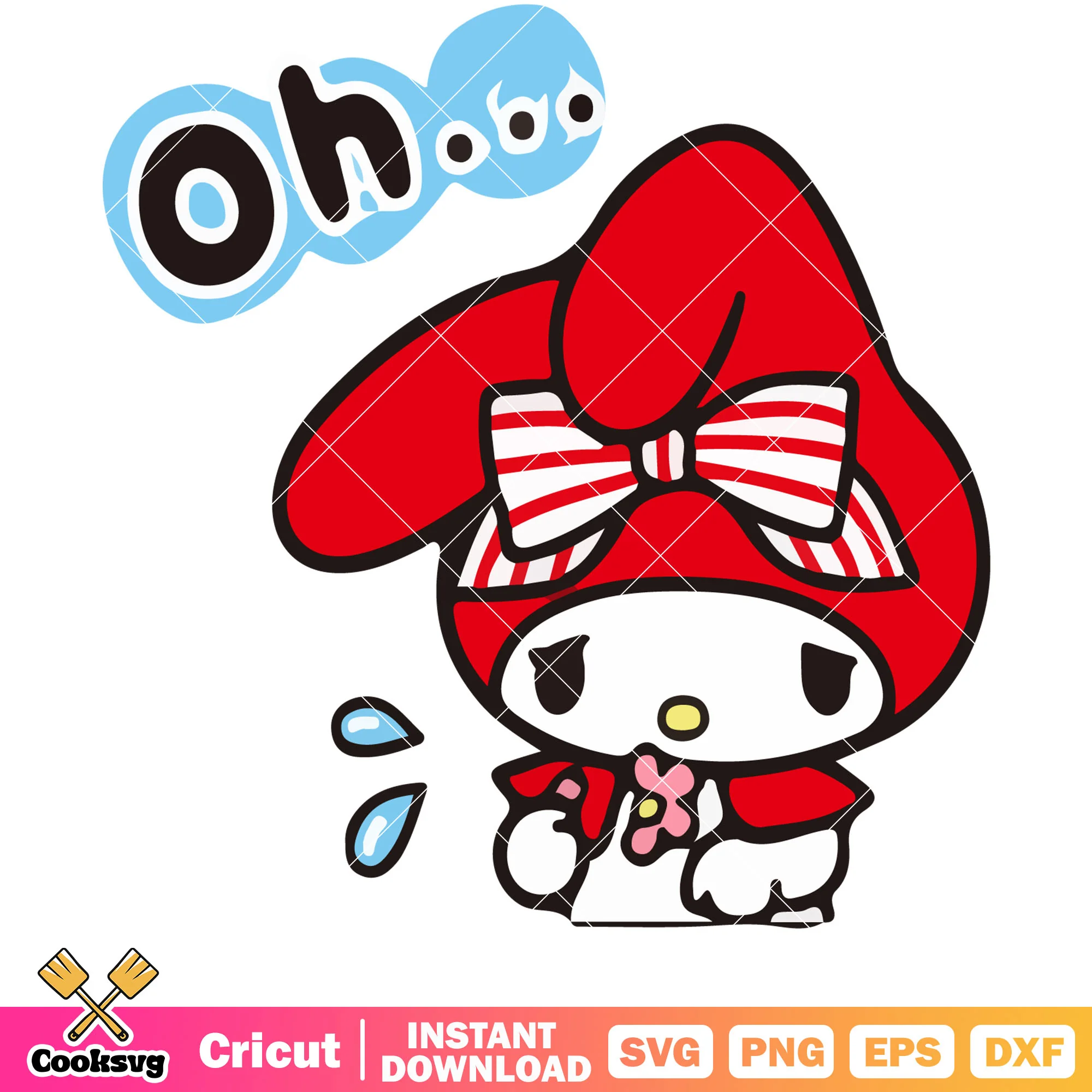 My melody red sad design svg, hello kitty svg, my melody svg