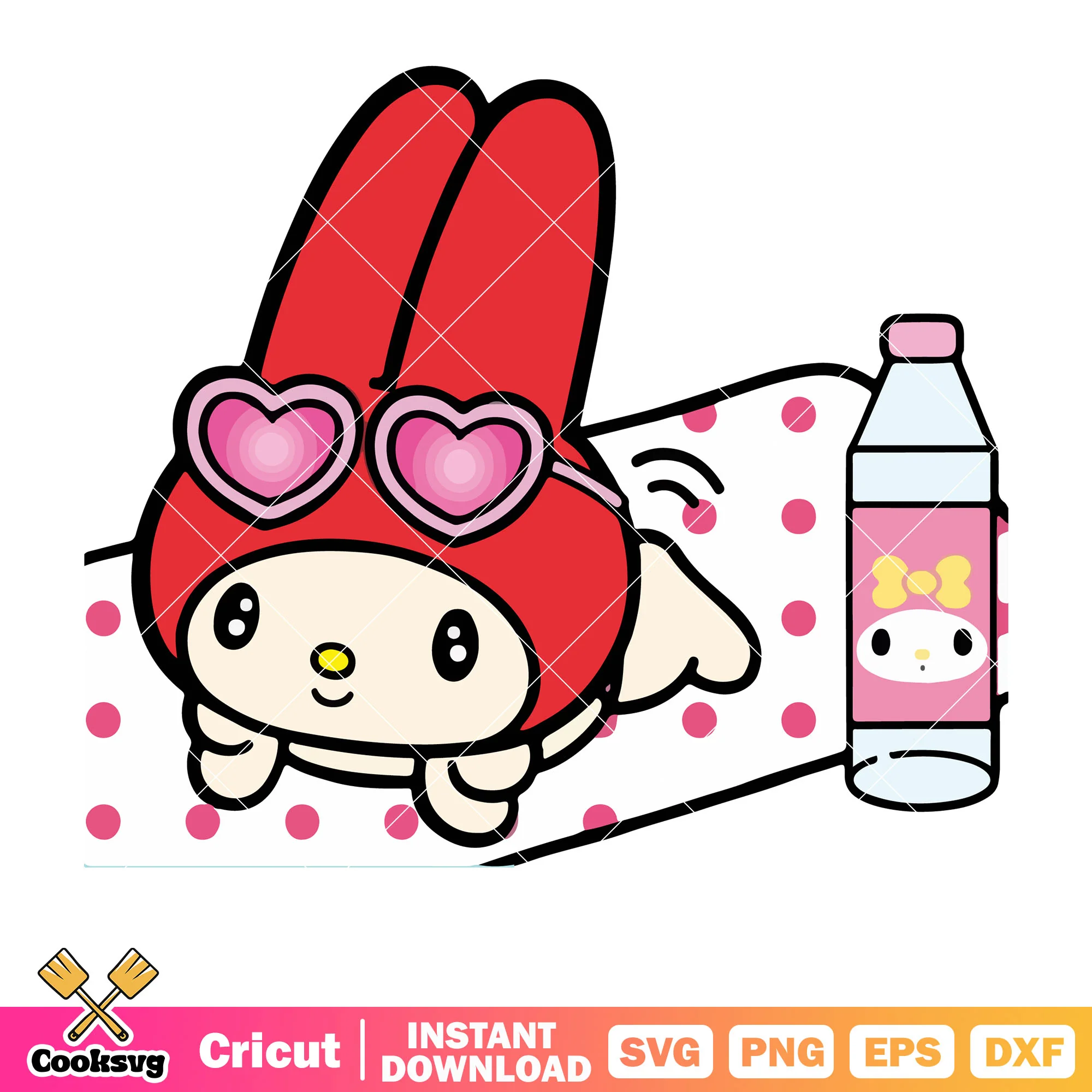 My melody summer svg, my melody svg, hello kitty svg, sanrio cartoon svg