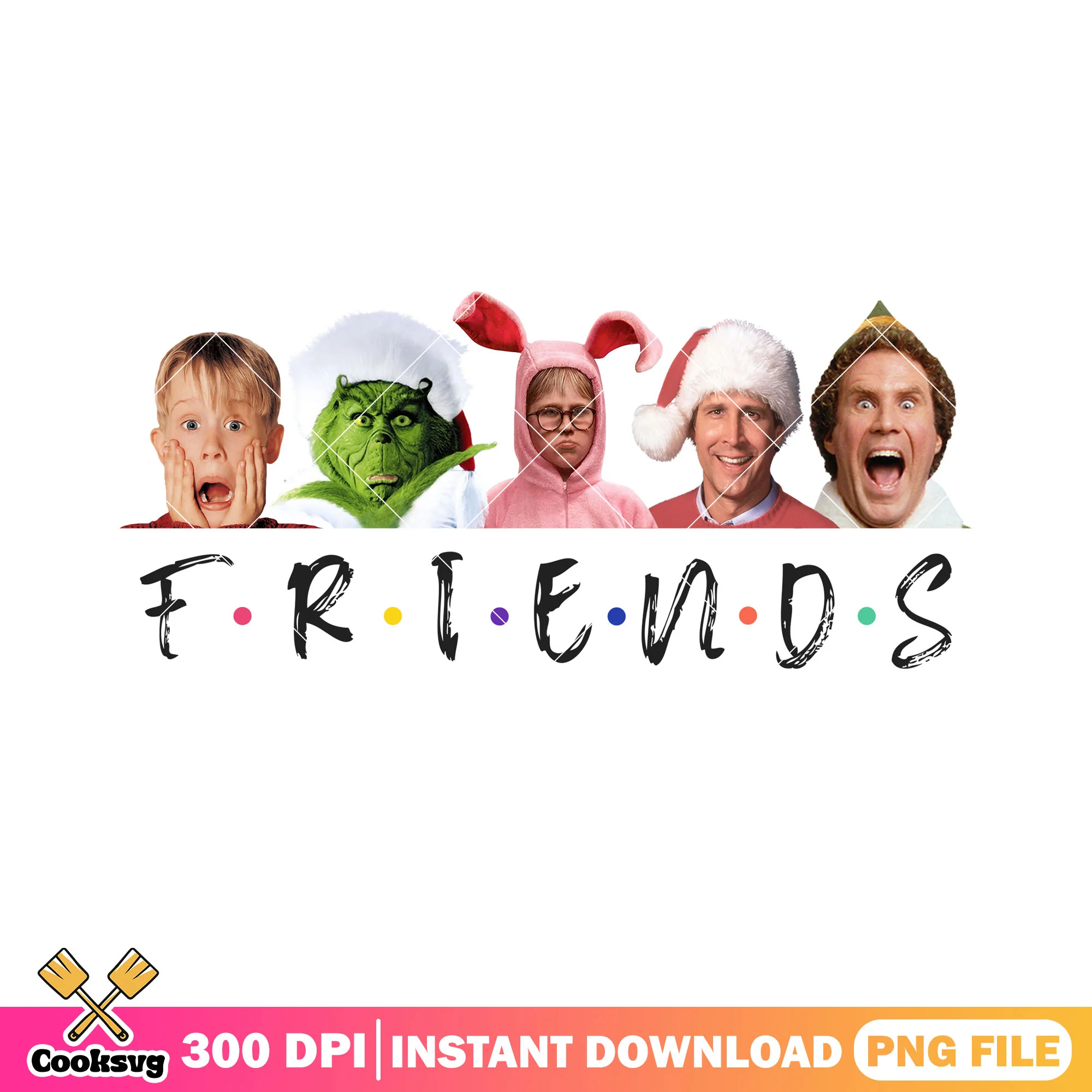 My movie in christmas png, friends tv show png, santa hat png