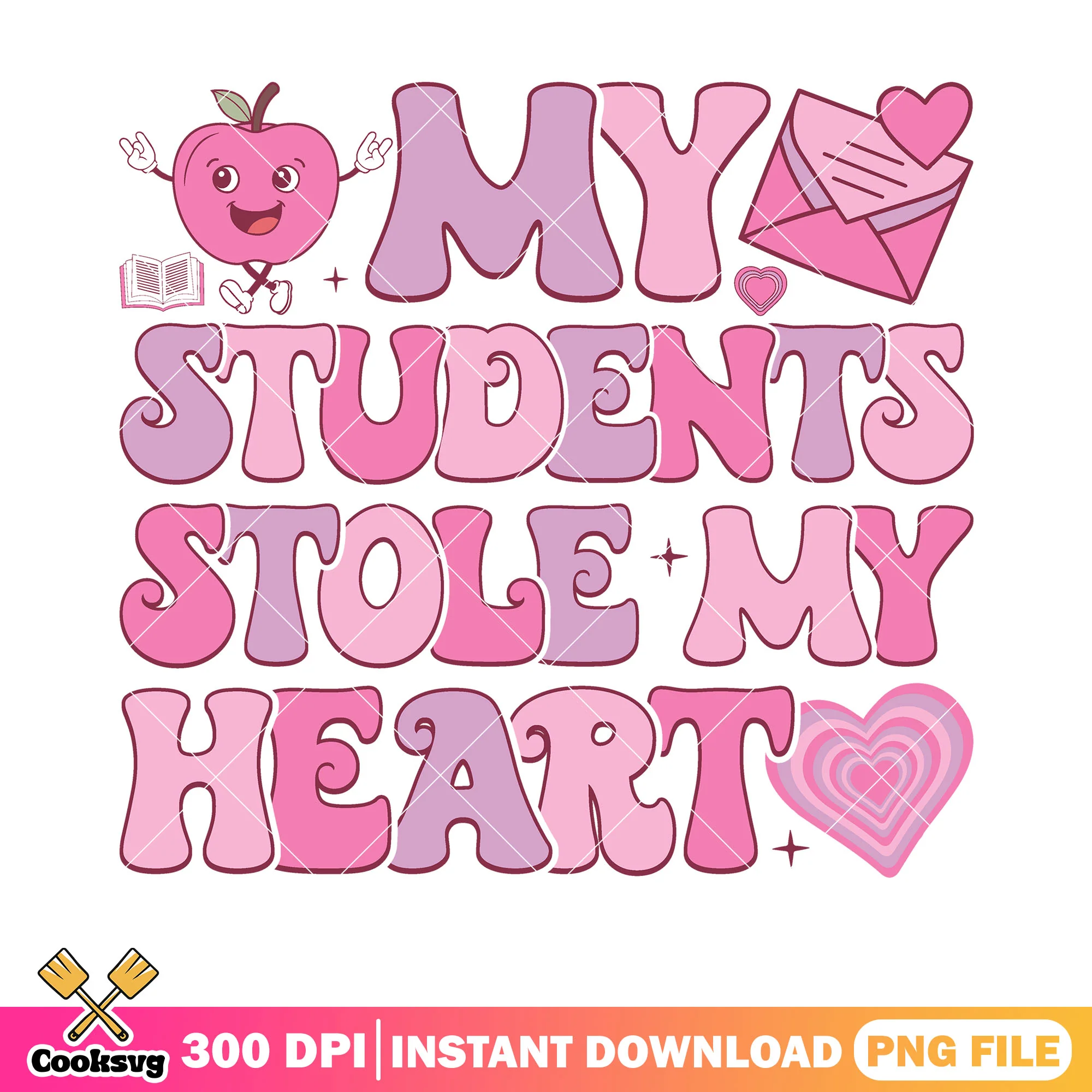My student stole my heart png, love vibes png, valentine heart png