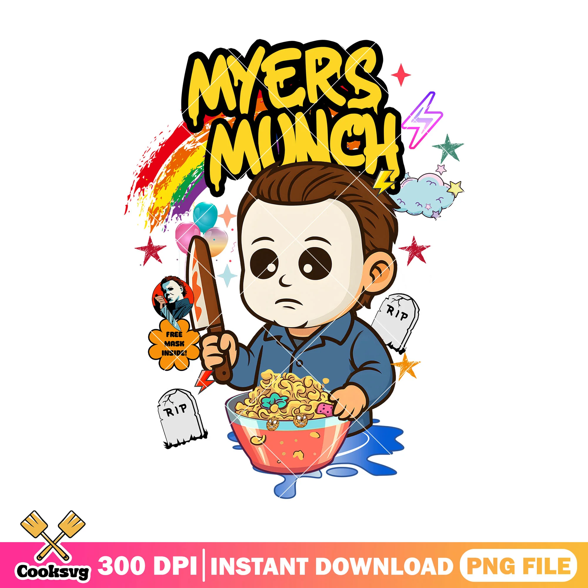 Myers munch chibi cute png, Michael Myers png, horror movies png