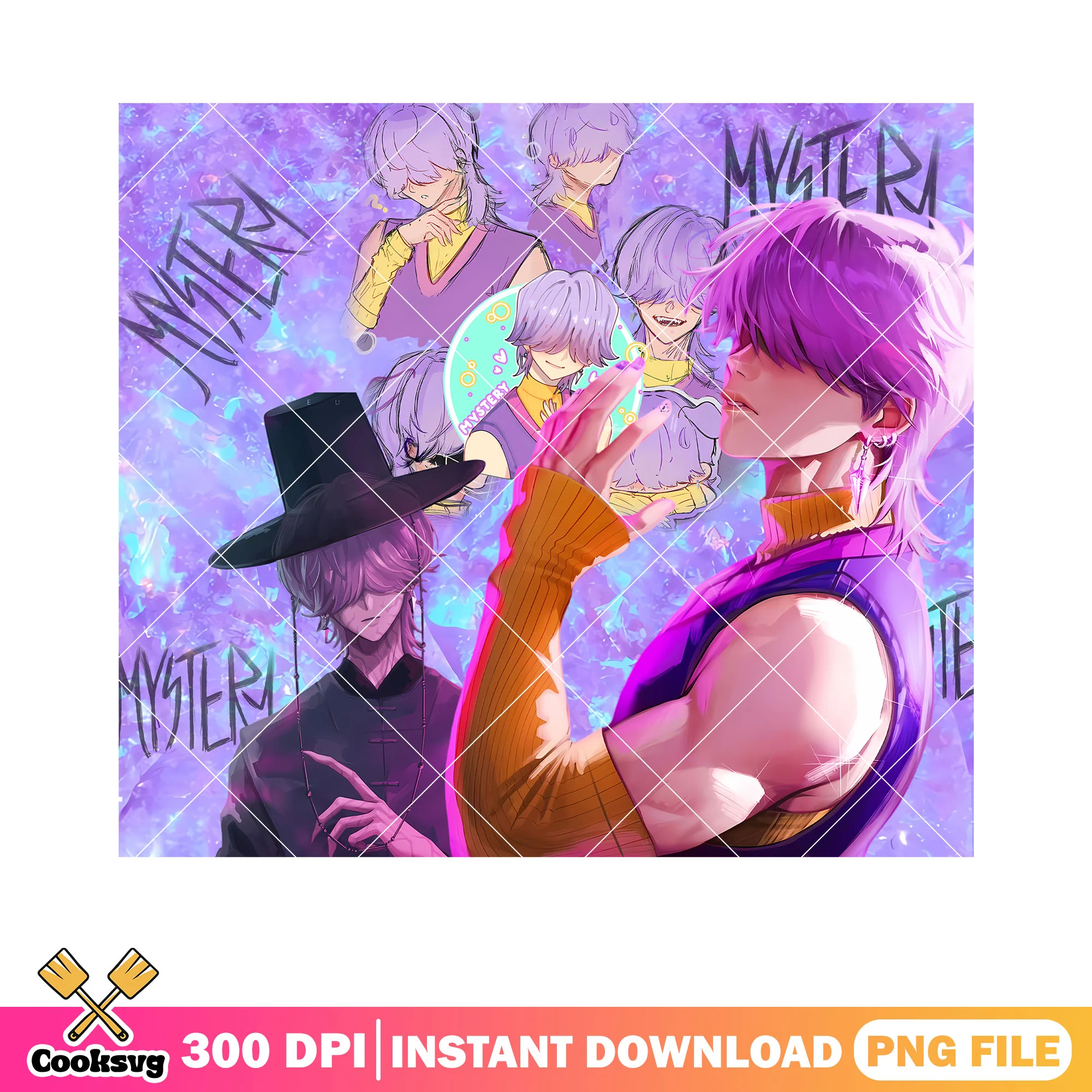 Mystery kpop boy pose png, anime mystery png, poster anime mystery png