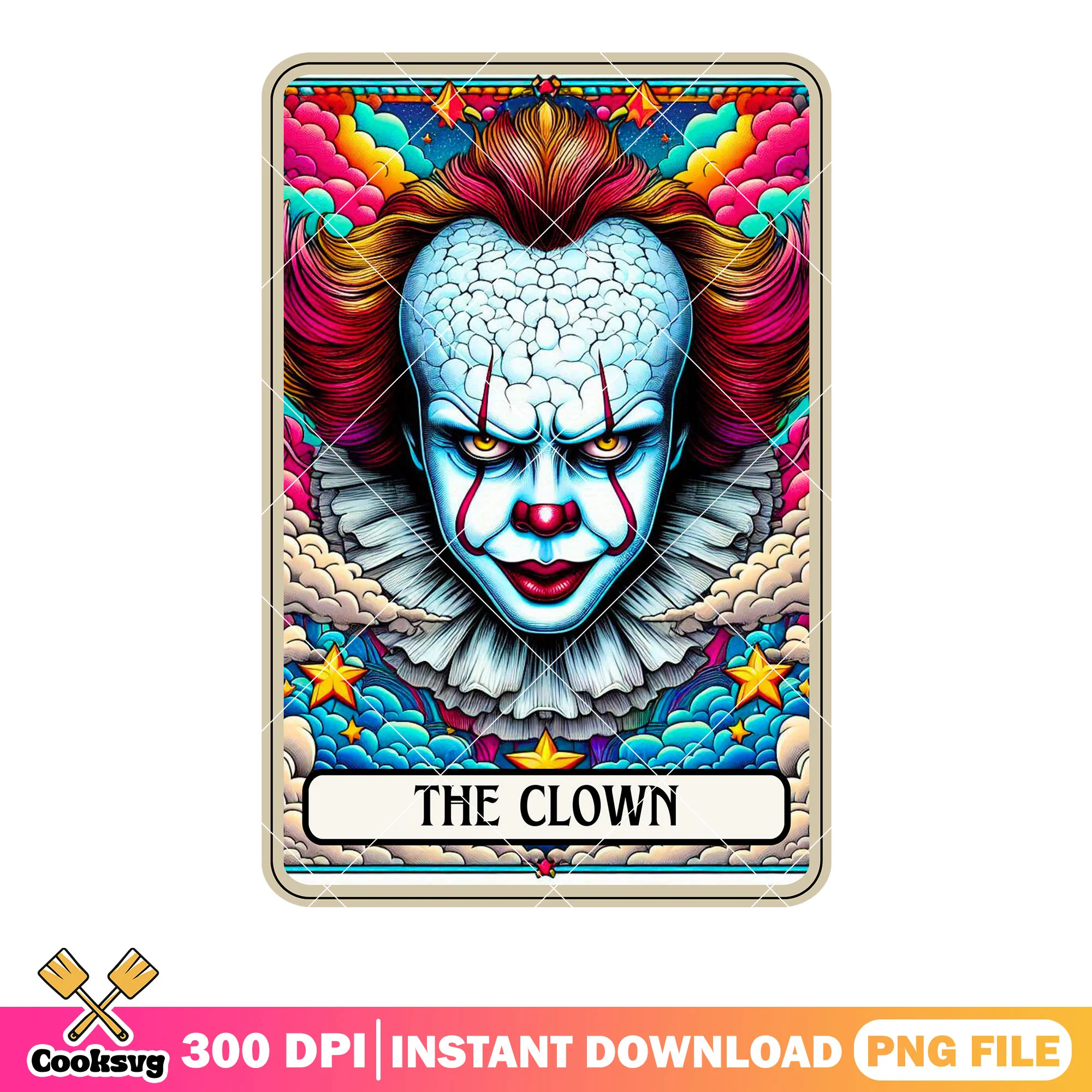 Mystical cloud penny wise png, rainbow cloud png, art the clown png