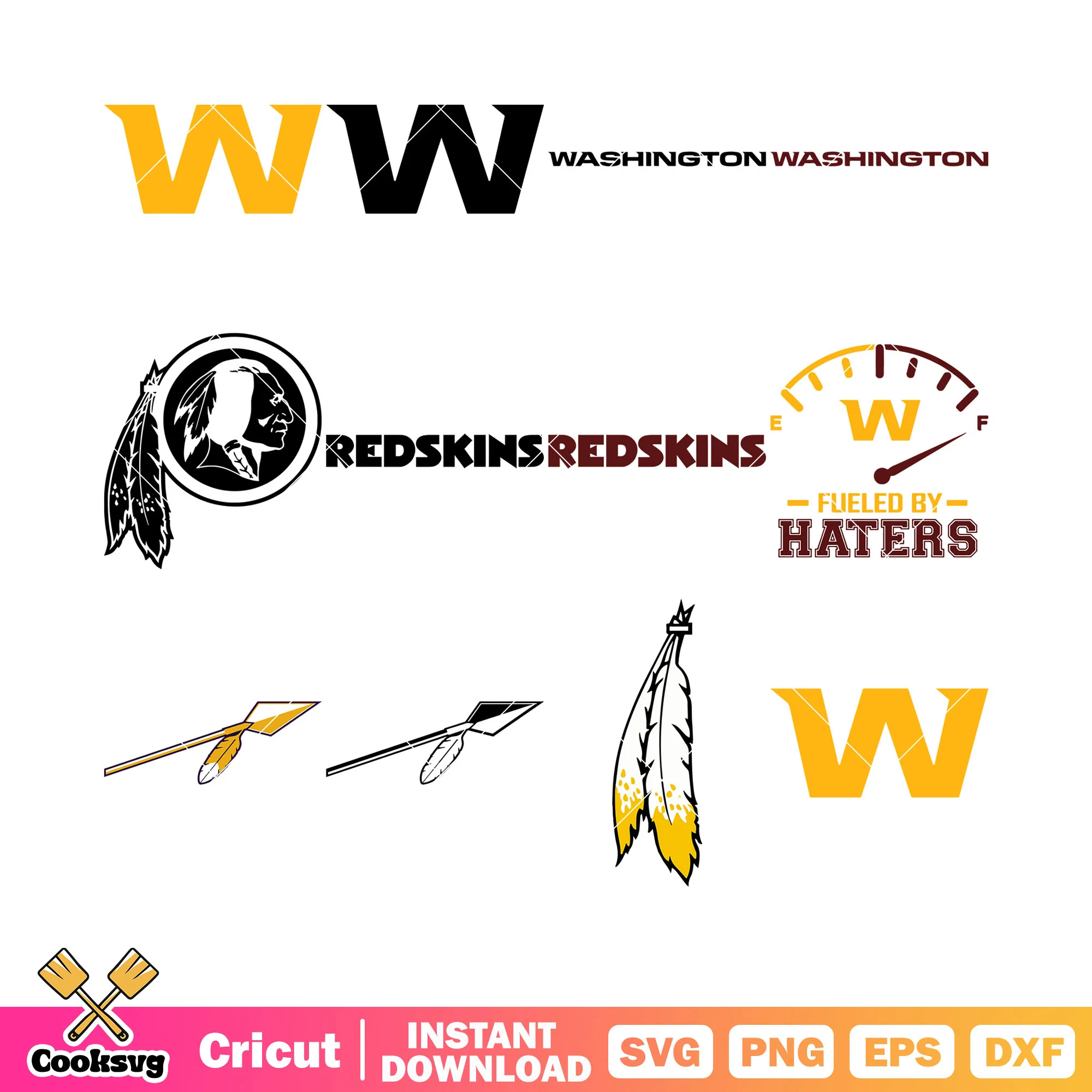 Native American man and feather bundle svg, washington redskins bundle svg