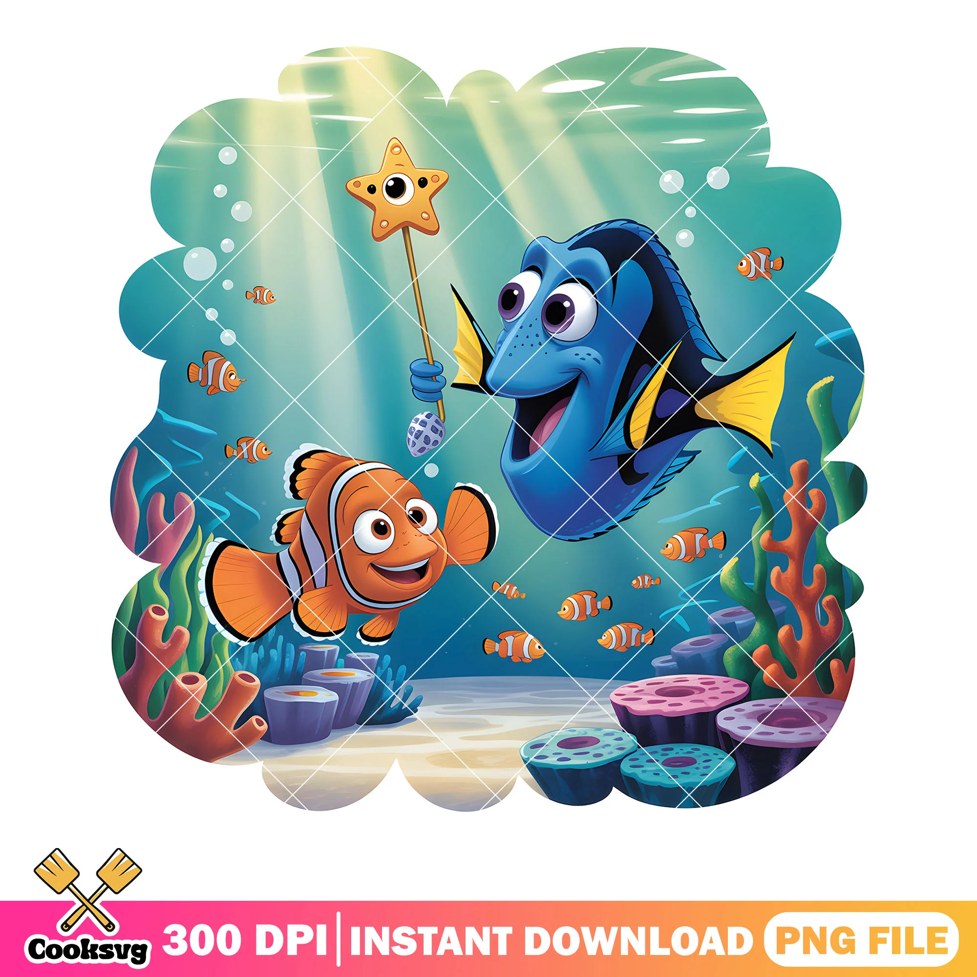 Nemo dory funny poster png, disney poster png, marlin dory png