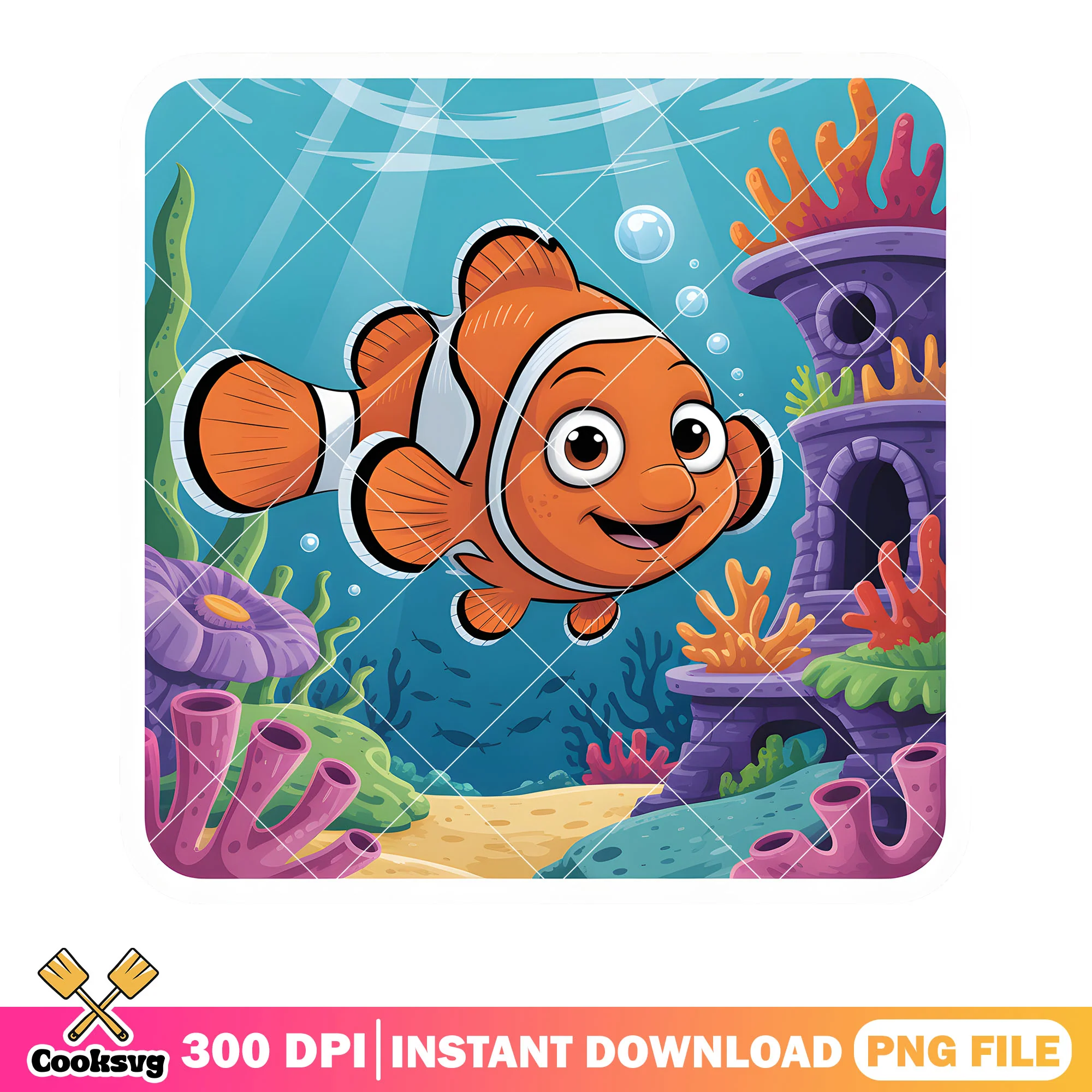 Nemo poster coral png, disney vibes png, finding nemo 2 png