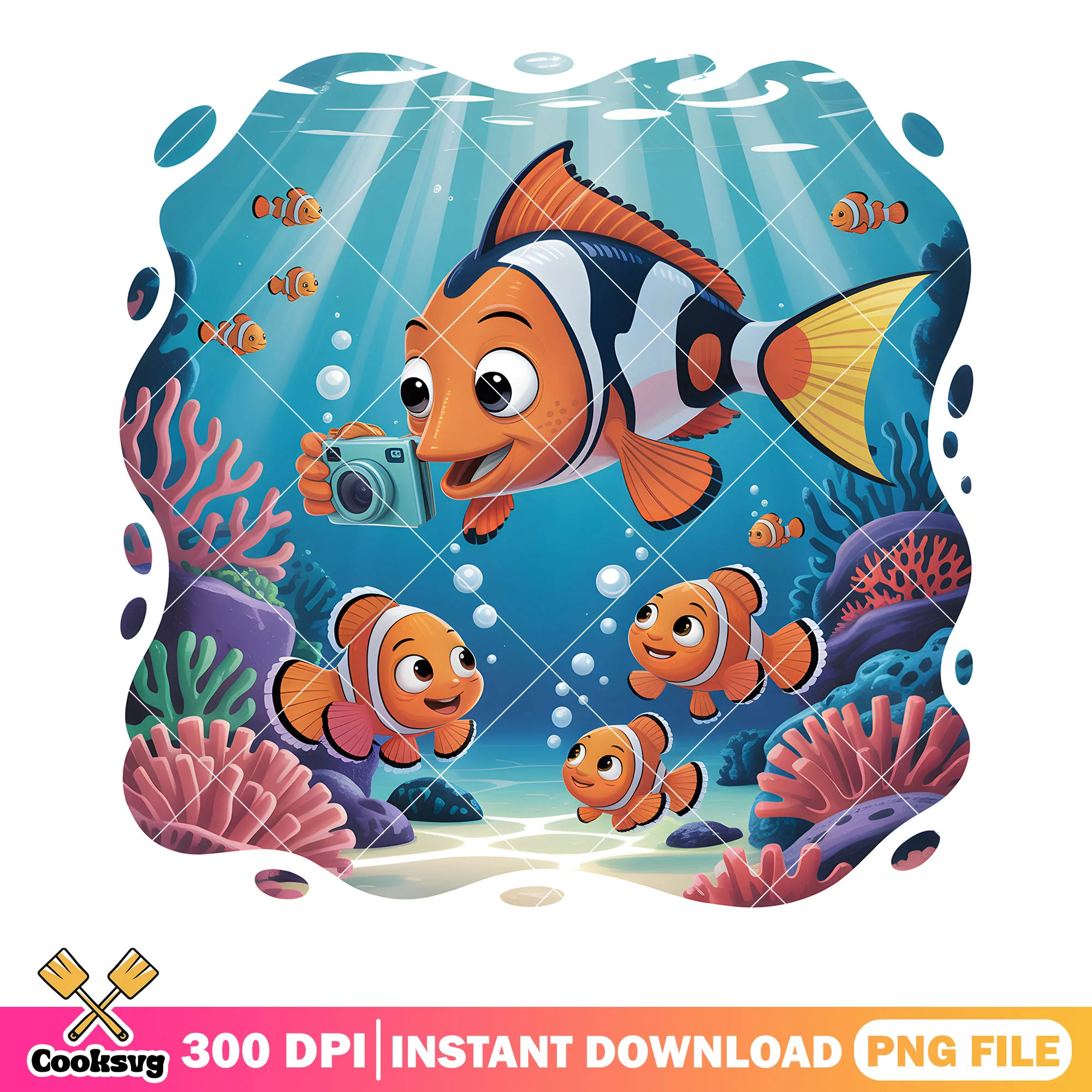 Nemo trio poster clownfish png, disney vibes png, finding nemo png
