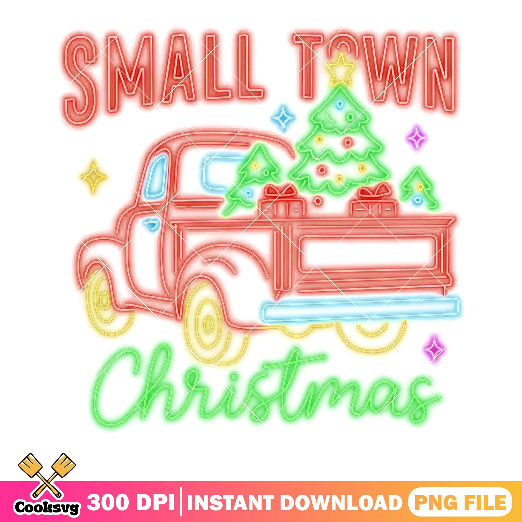 Neon truck christmas delivery png, christmas vibes png, christmas decor png