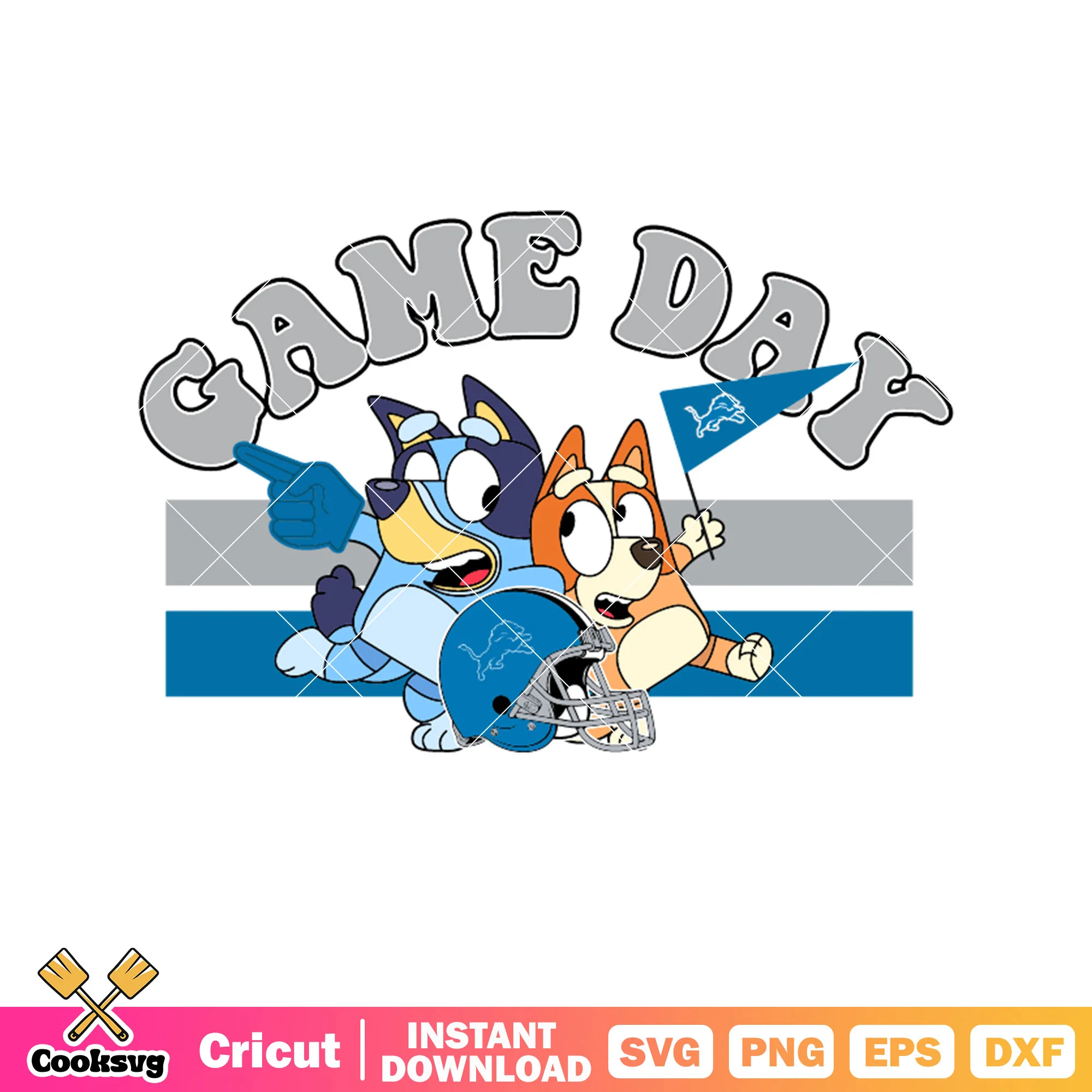 Nfl bluey detroit lions game day svg, bluey bingo svg, bluey nfl svg