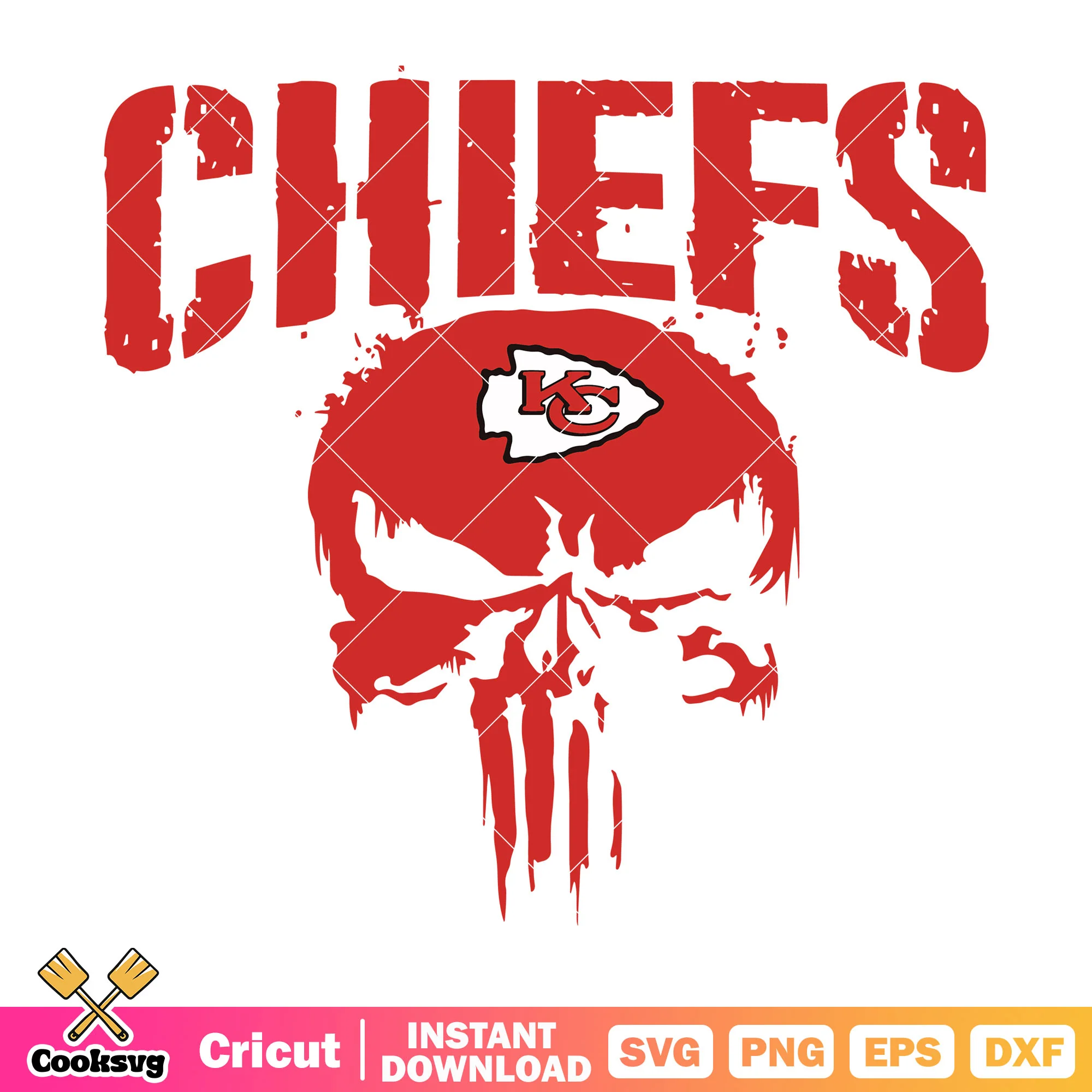 NFL football team svg, skukeleton skull svg, Kansas city chief svg