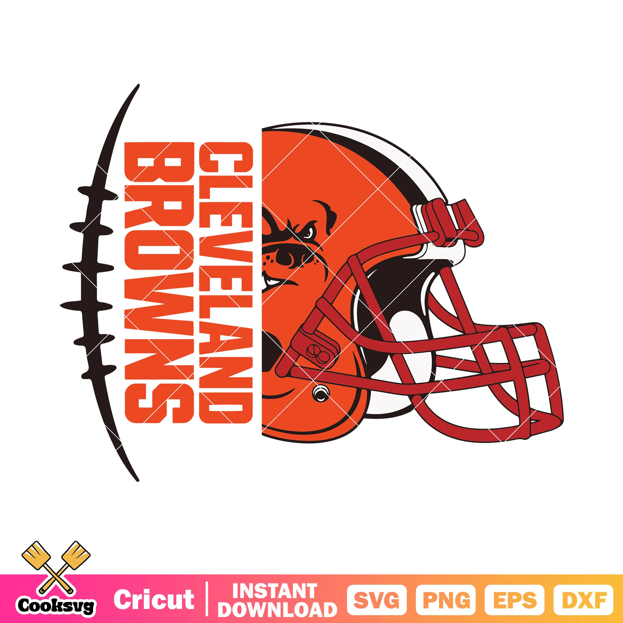 NFL logo cleveland svg, afc north football svg, nfl football team svg