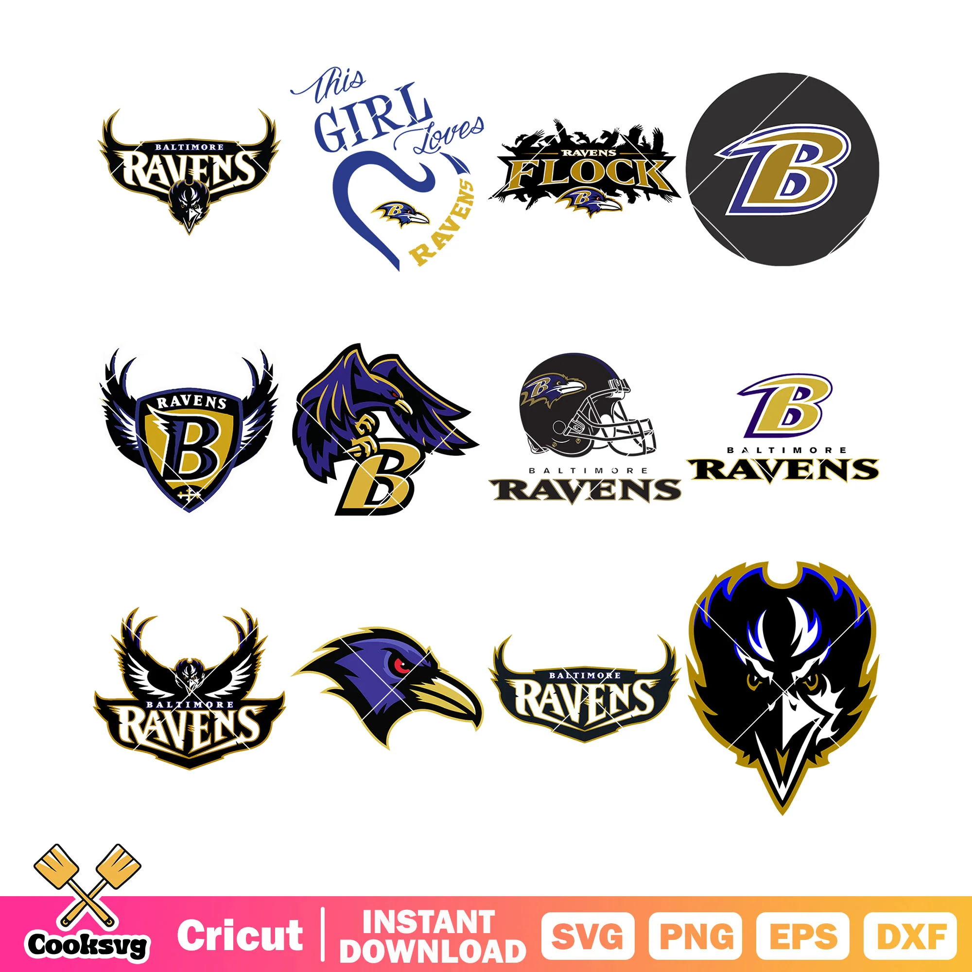 NFL raven baltimore bundle svg, nfl team logos svg, NFL football teams svg