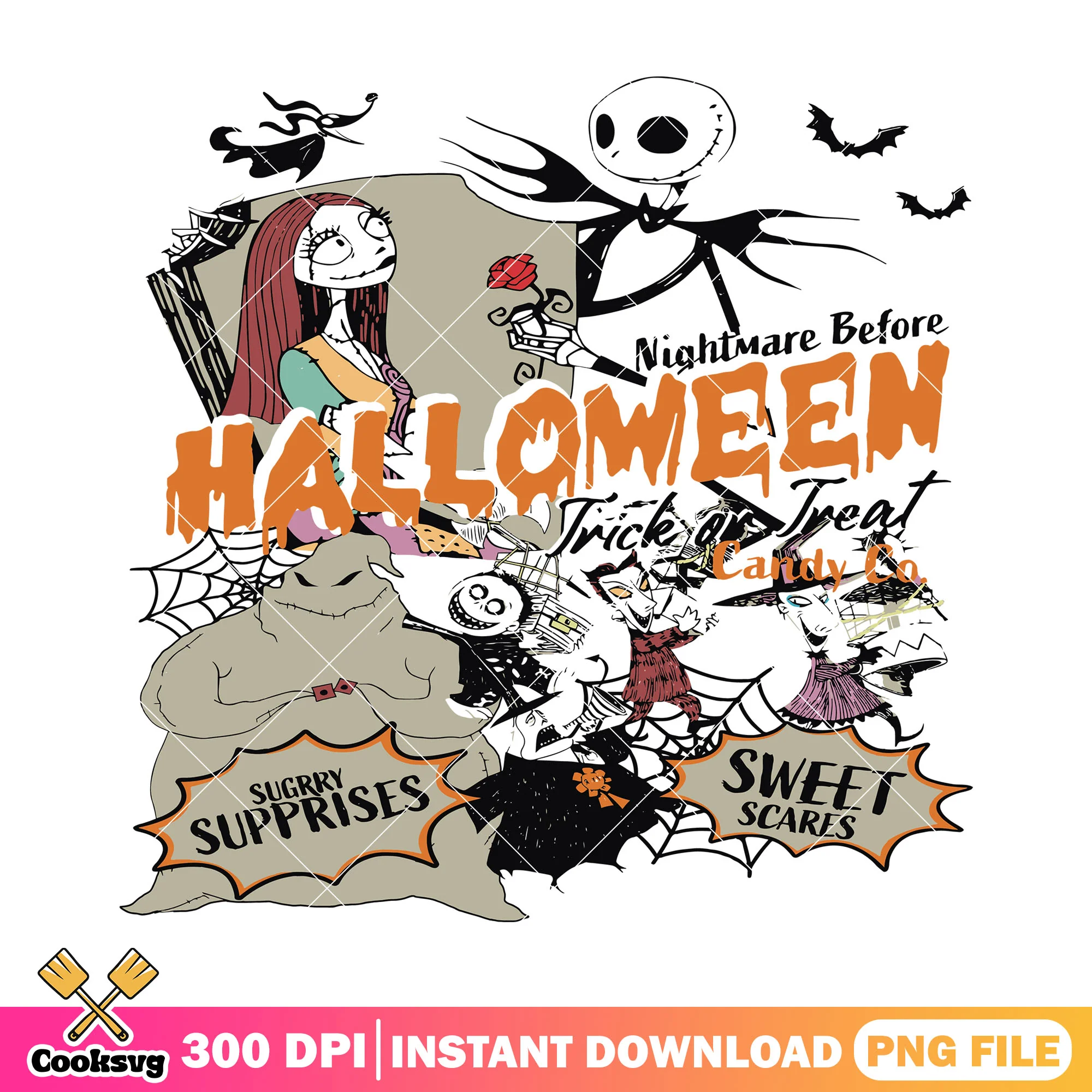 Nightmare before halloween png, trick or treat png, halloween png