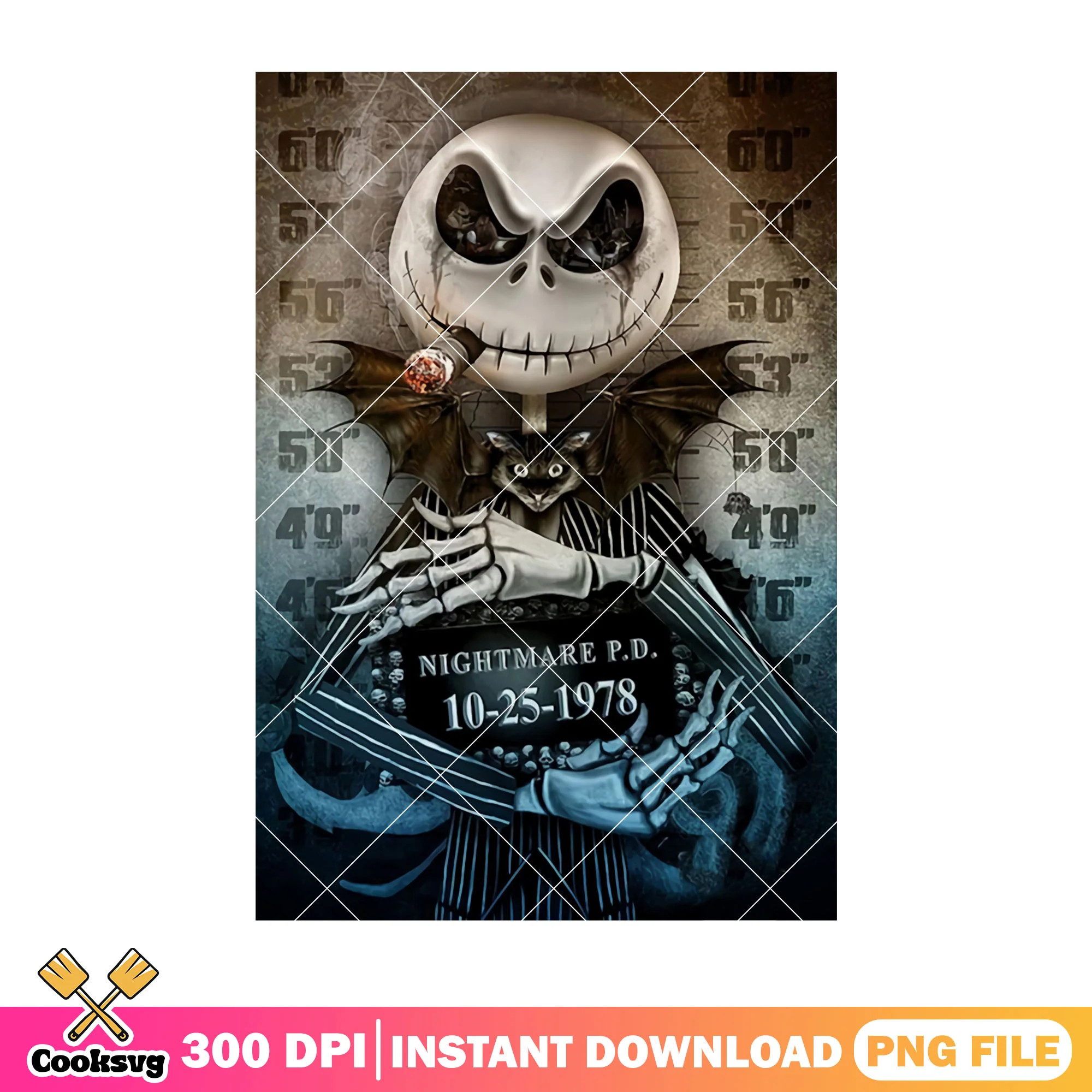 Nightmare horror design png, horror halloween png, horror jack png