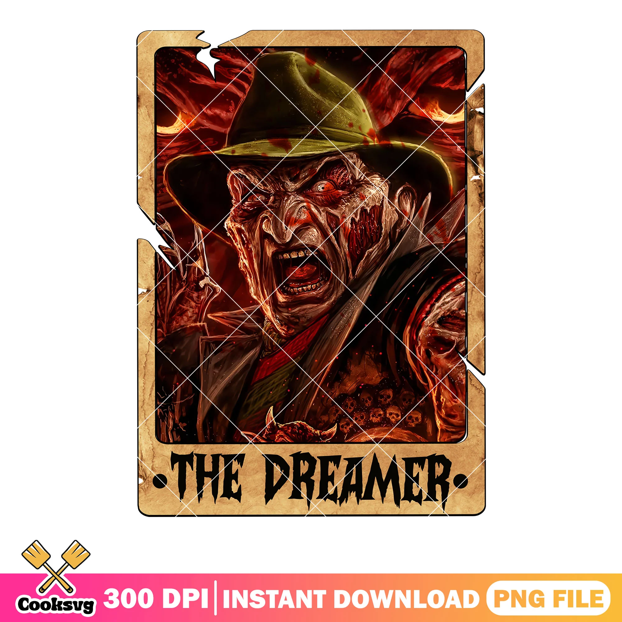 Nightmare moster angry png, Farm hat png, scary halloween png