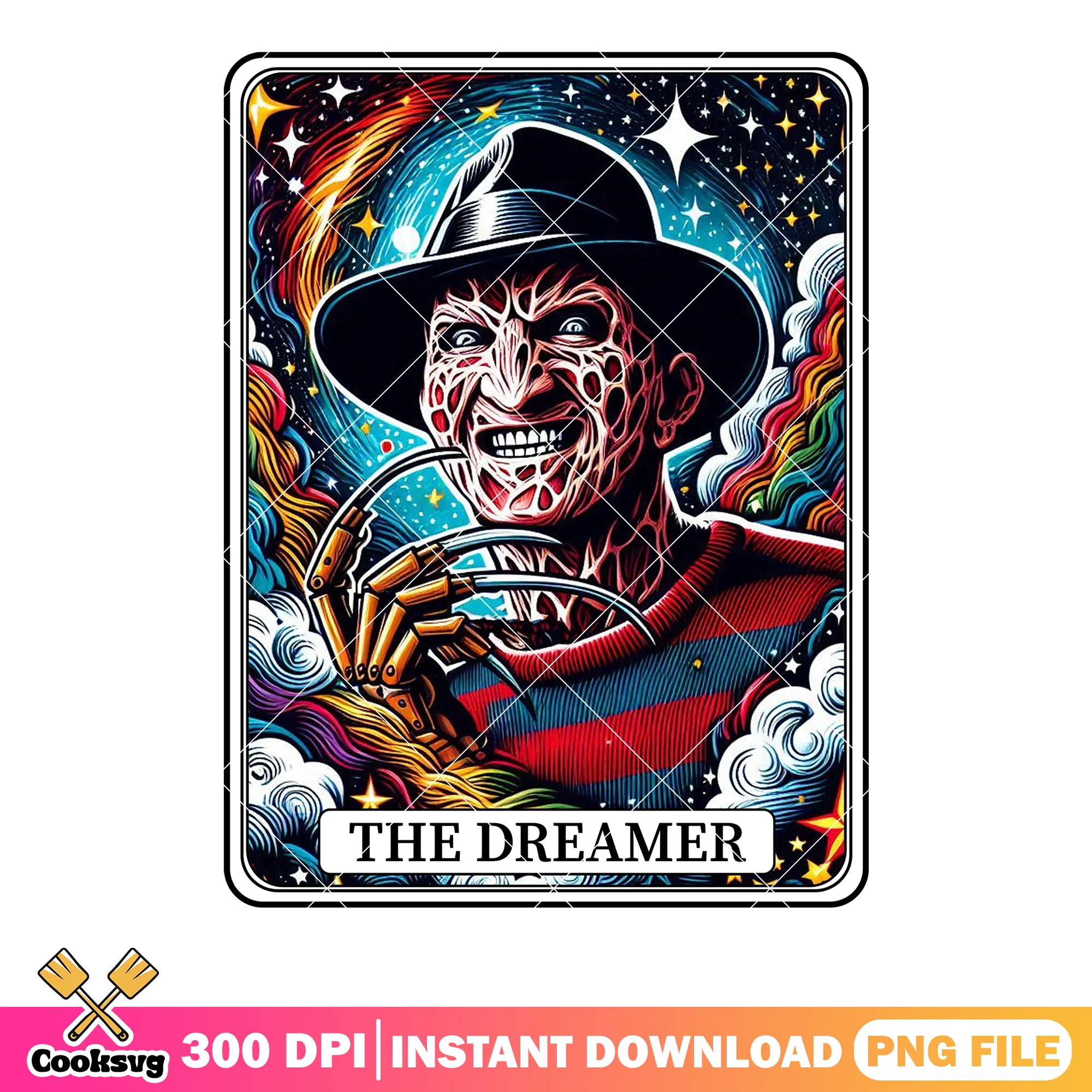 Nightmare of the galaxy png, Rainbow cloud png, scary halloween png