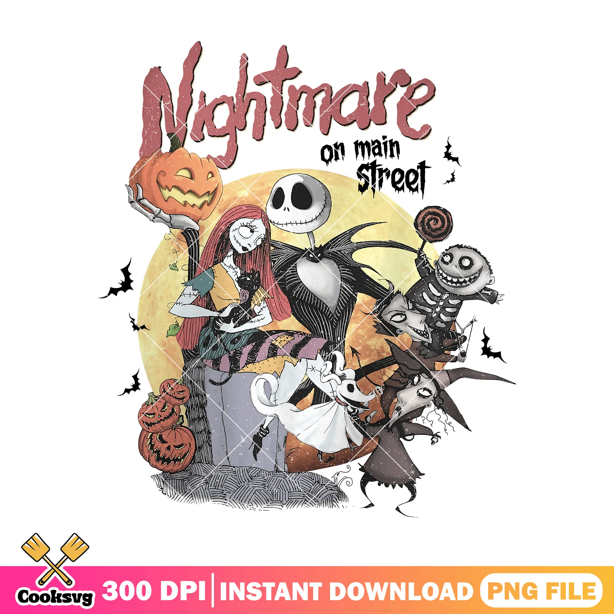 Nightmare on main street png, disney cartoon png, scary disney png