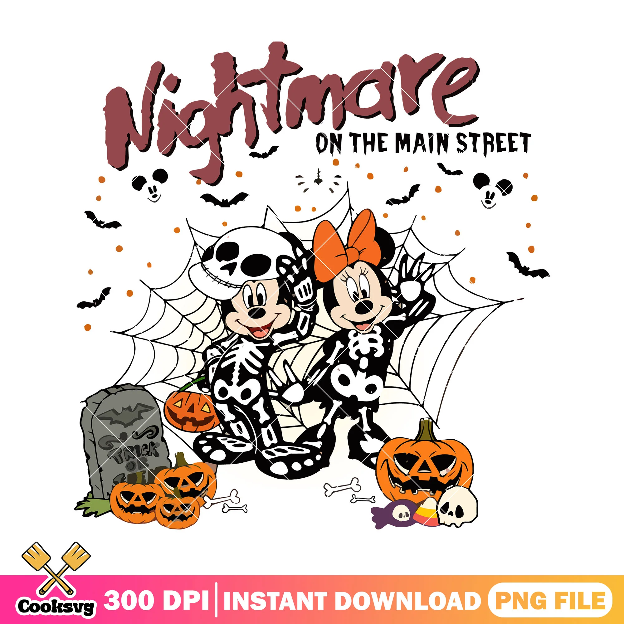 Nightmare skeleton mickey png, halloween cartoon png, mickey mouse png