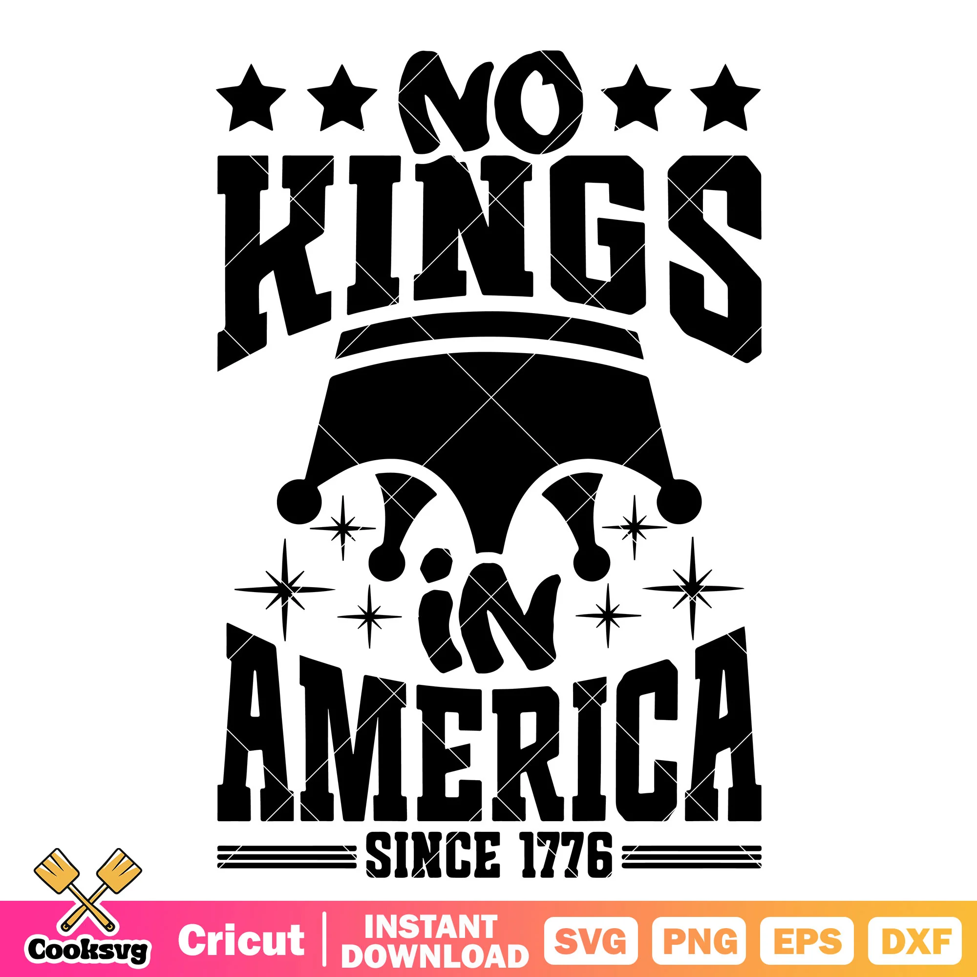 No king america 1776 svg, no kings svg, no king america svg