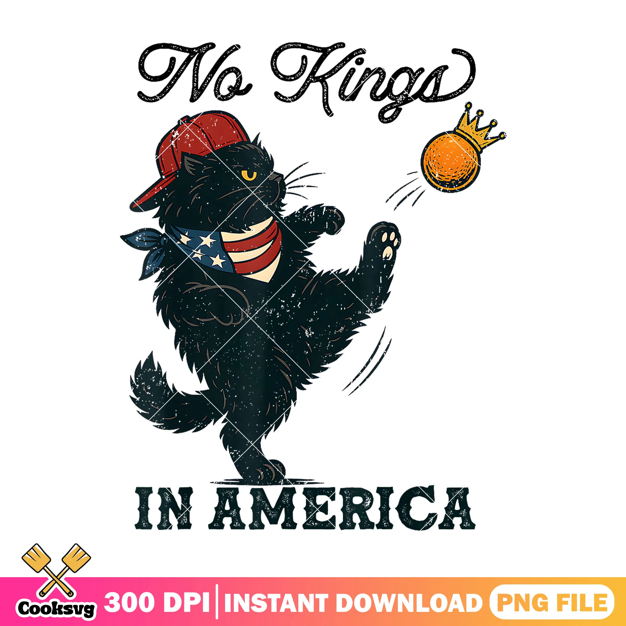 No kings america cute cat png, no kings png, america no kings png
