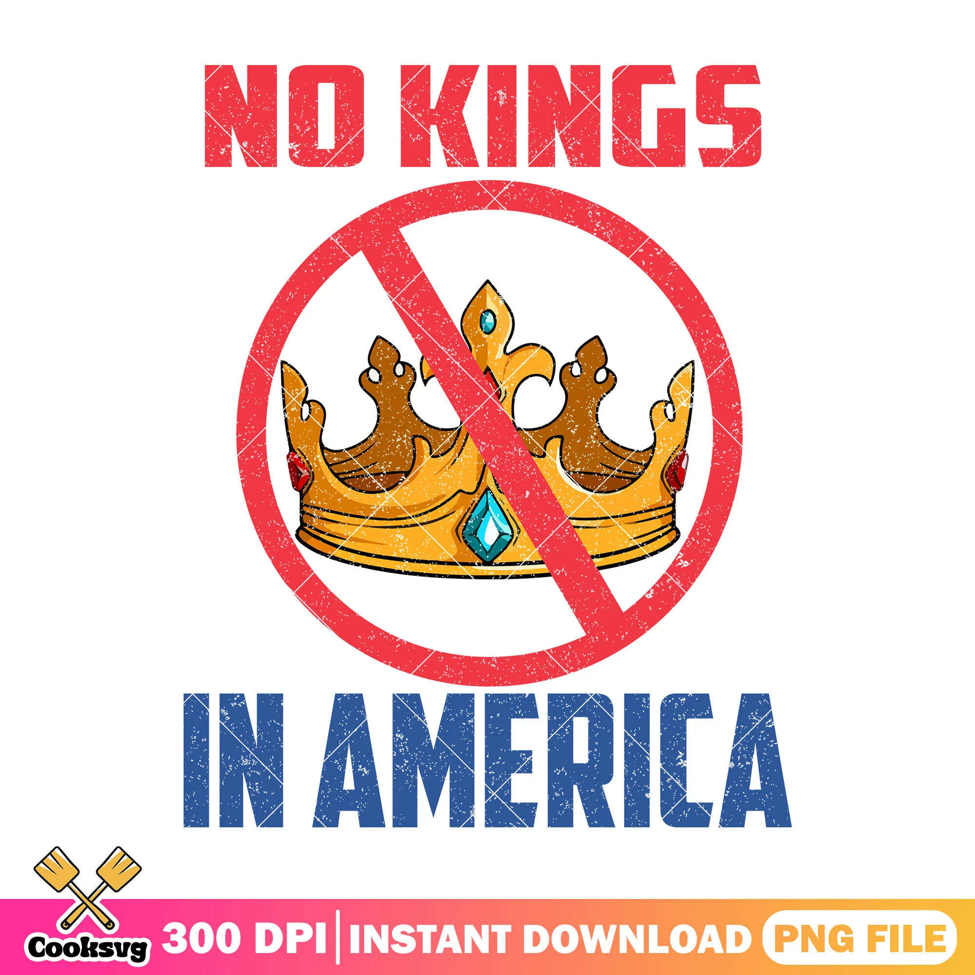 No kings america design png, america no kings png, no crown png