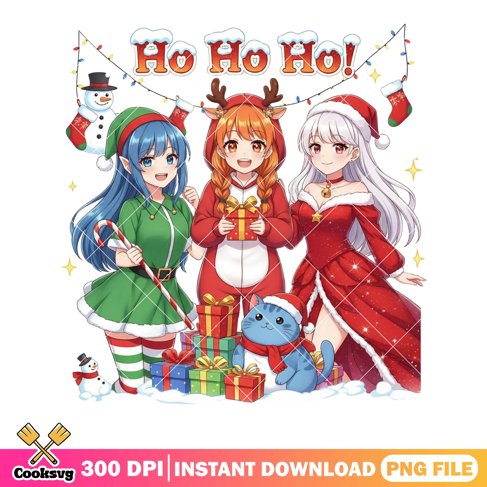 Noel huntrix png, christmas socks png, kpop demon hunters png