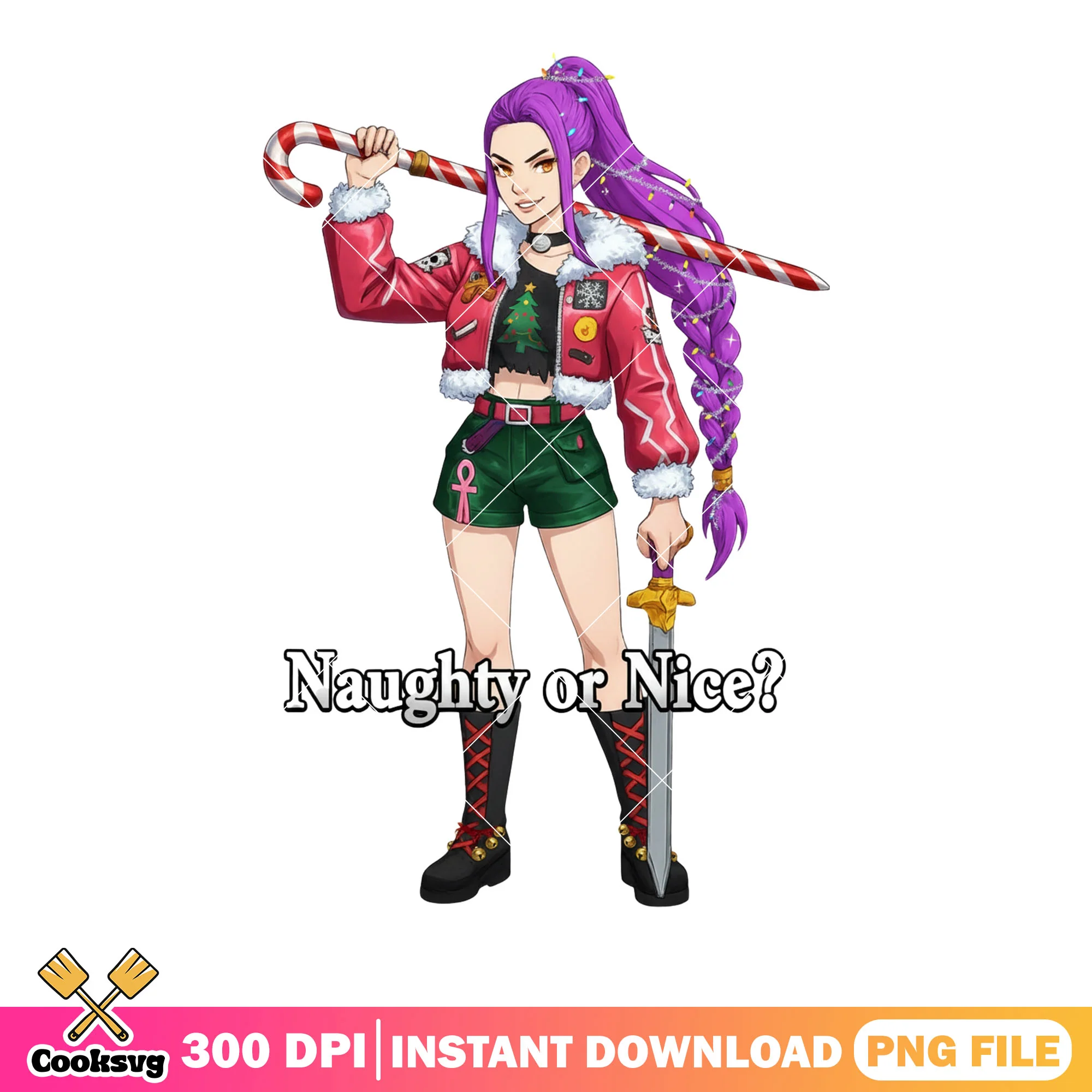 Noel rumi huntrix png, rumi kpop demon hunters png, christmas candy png
