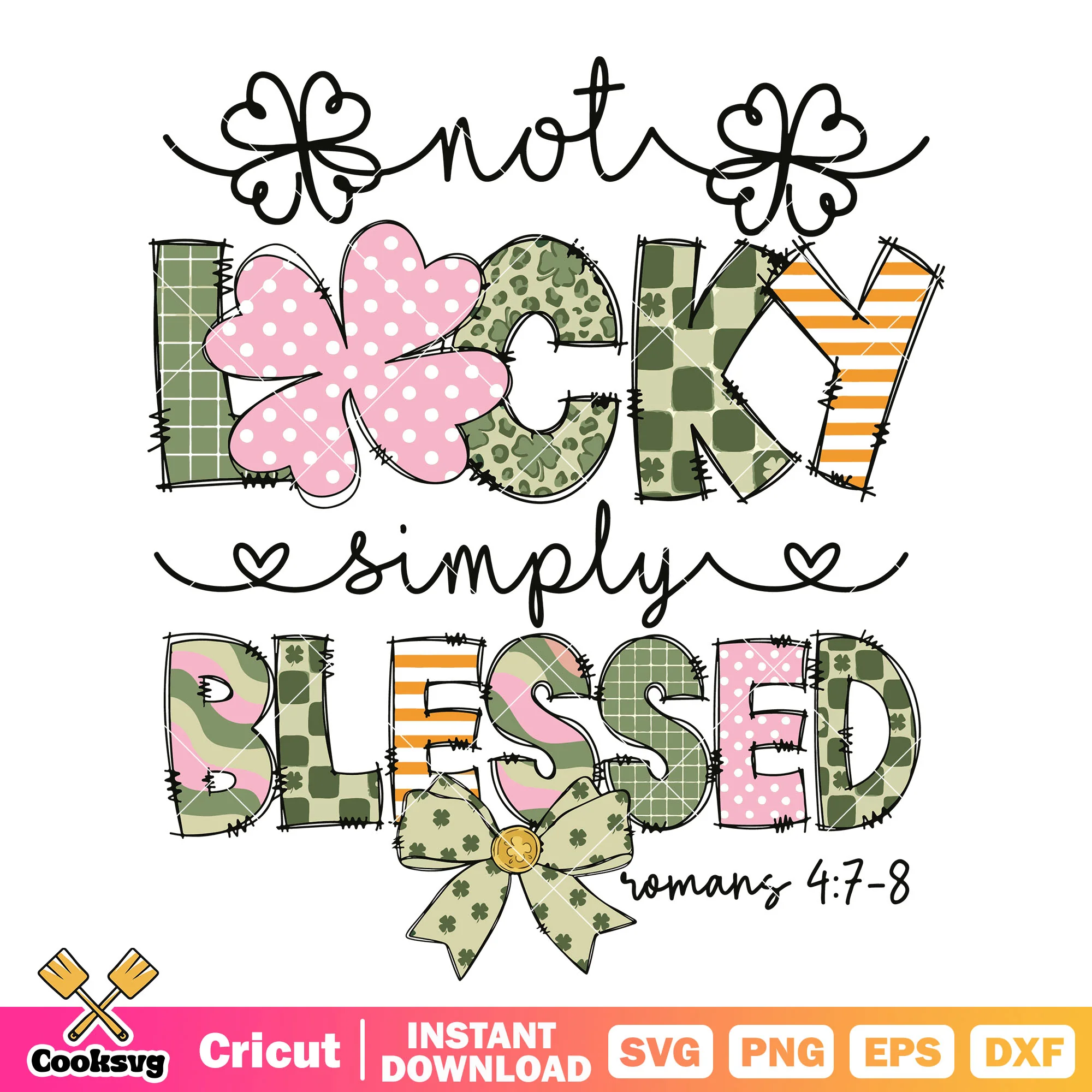 Not lucky simply blessed svg, simple blessings svg, trending quote svg